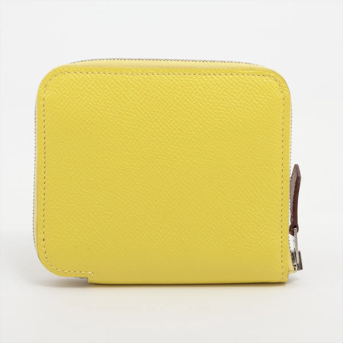 Azap Compact Veau Epsom Coin Case Lime Silver Hardware C: 2018 — view 2