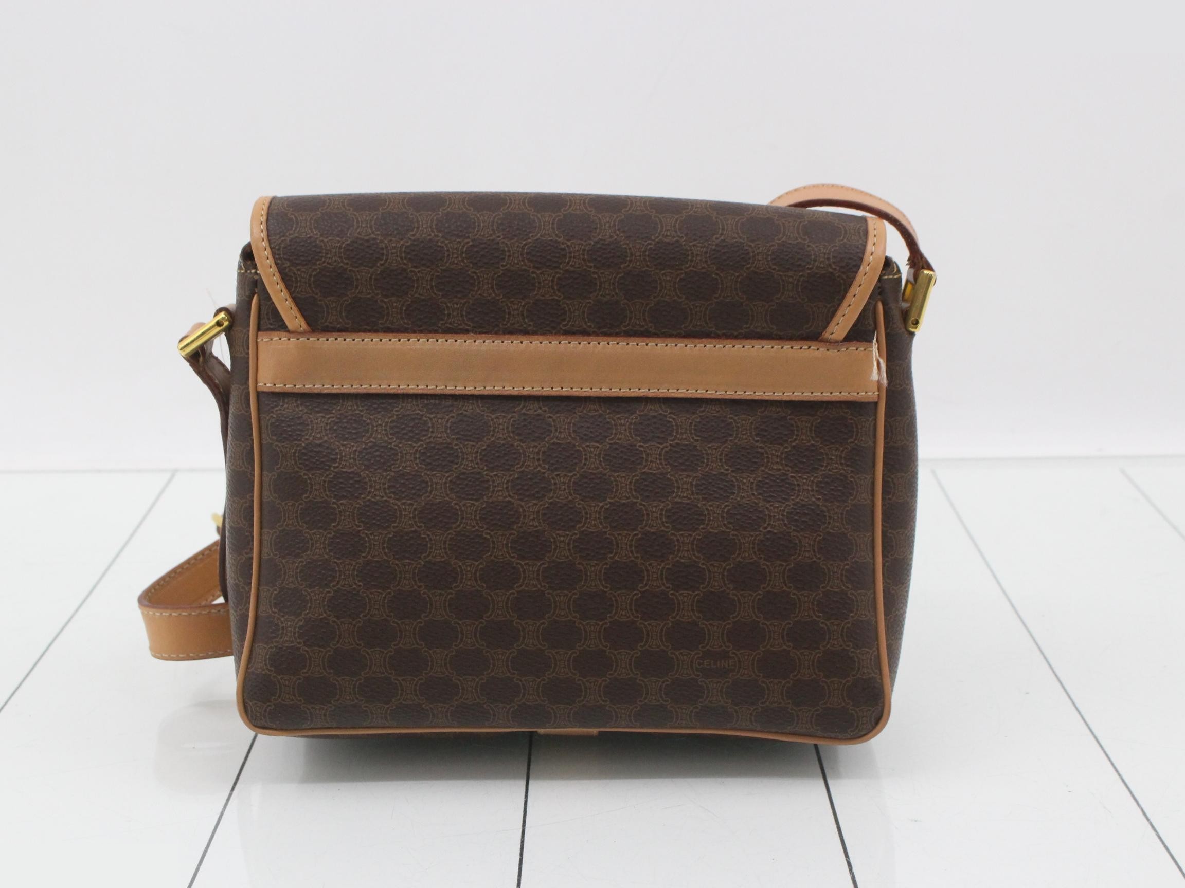 Macadam PVC Leather Shoulder Bag, Brown — view 2