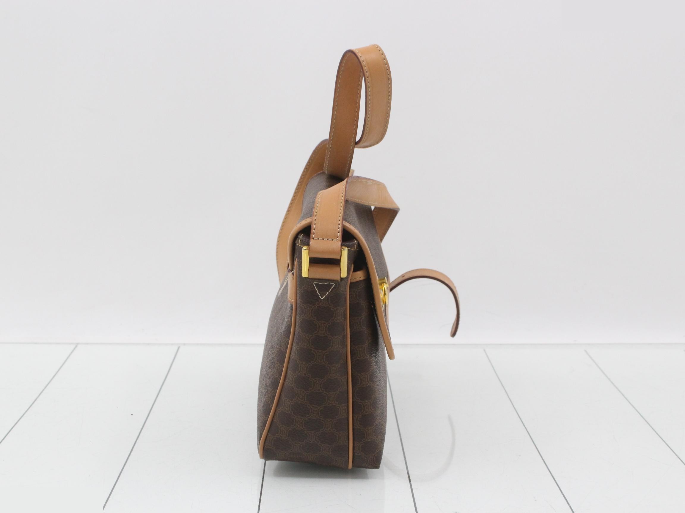 Macadam PVC Leather Shoulder Bag, Brown — view 4
