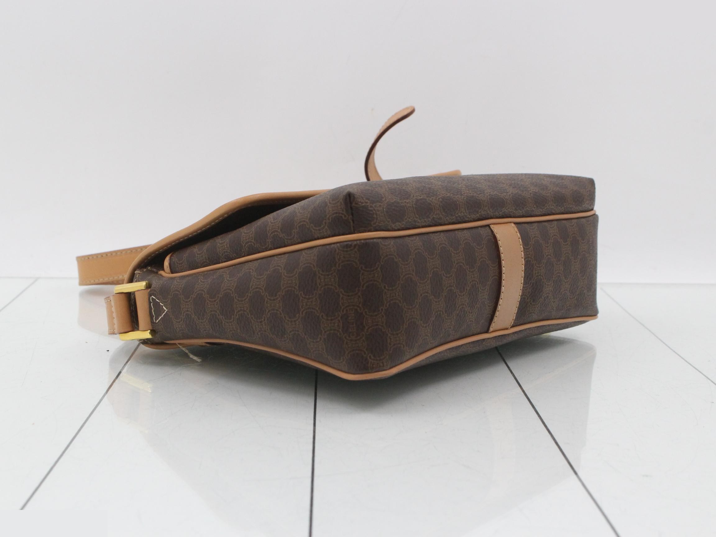 Macadam PVC Leather Shoulder Bag, Brown — view 5
