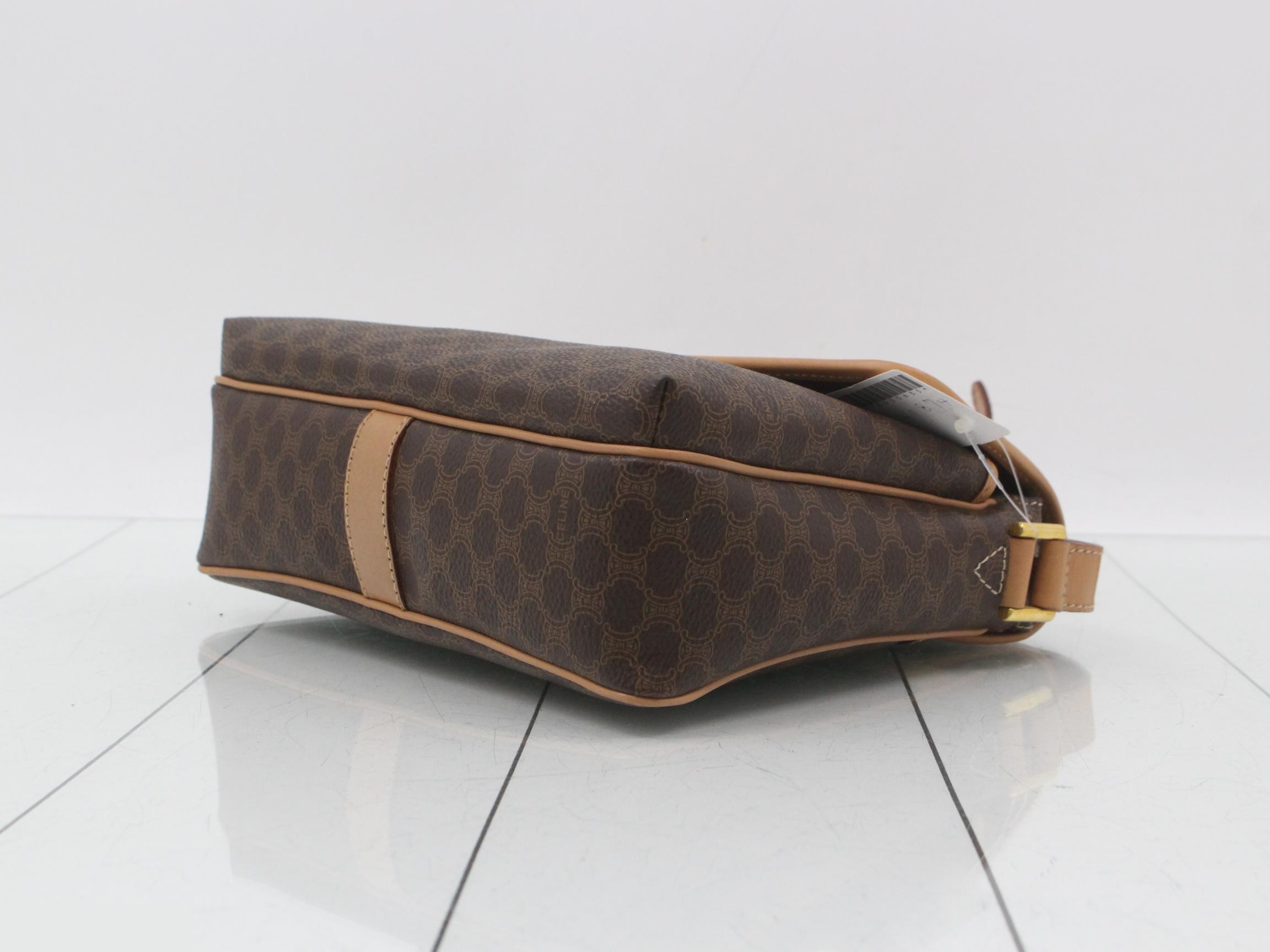 Macadam PVC Leather Shoulder Bag, Brown — view 6