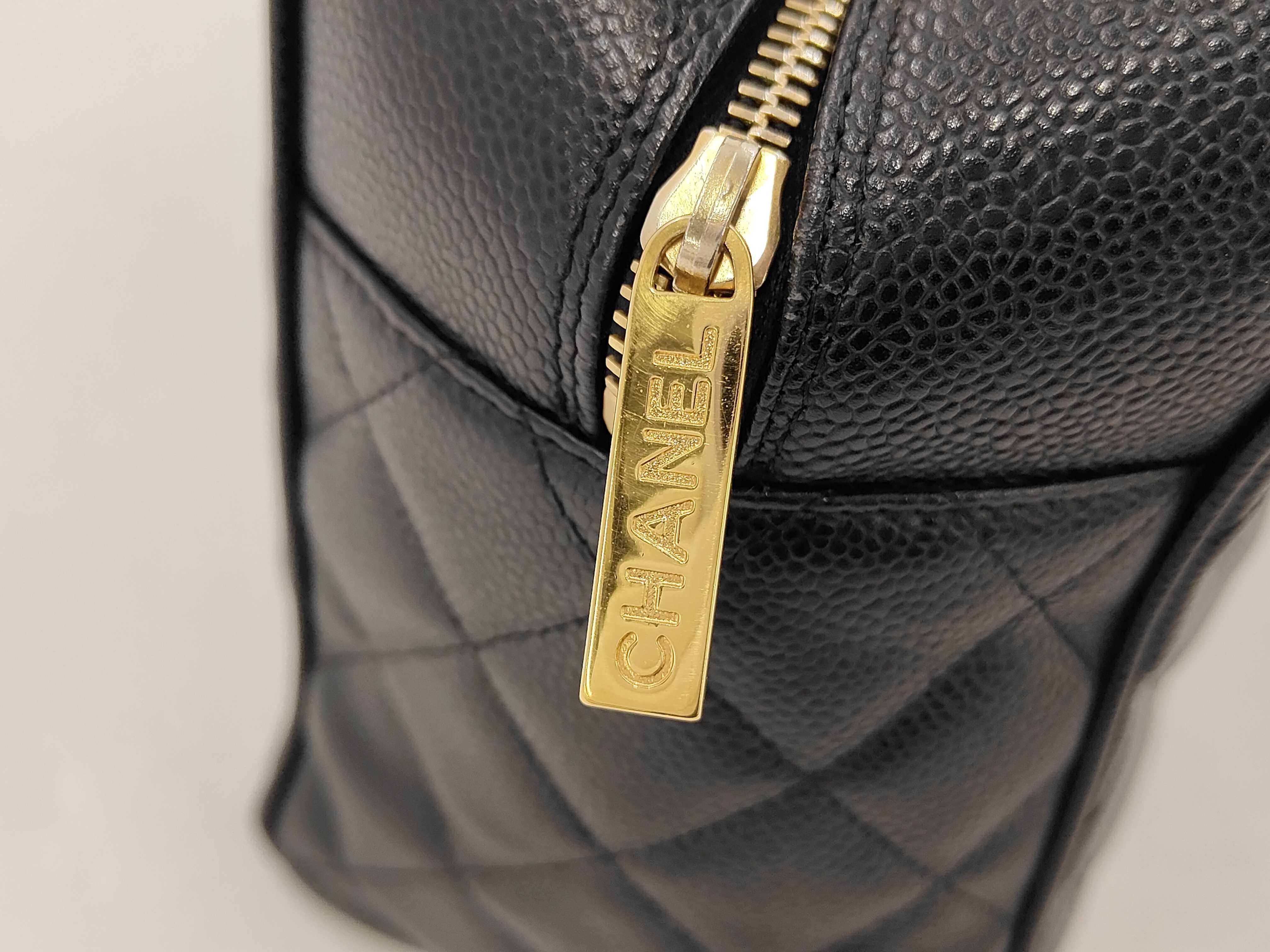 Matelassé Caviar Skin Bowling Bag Mini Boston Bag Black Gold Hardware 8940081 (Serial Number 8) Handbag — view 8