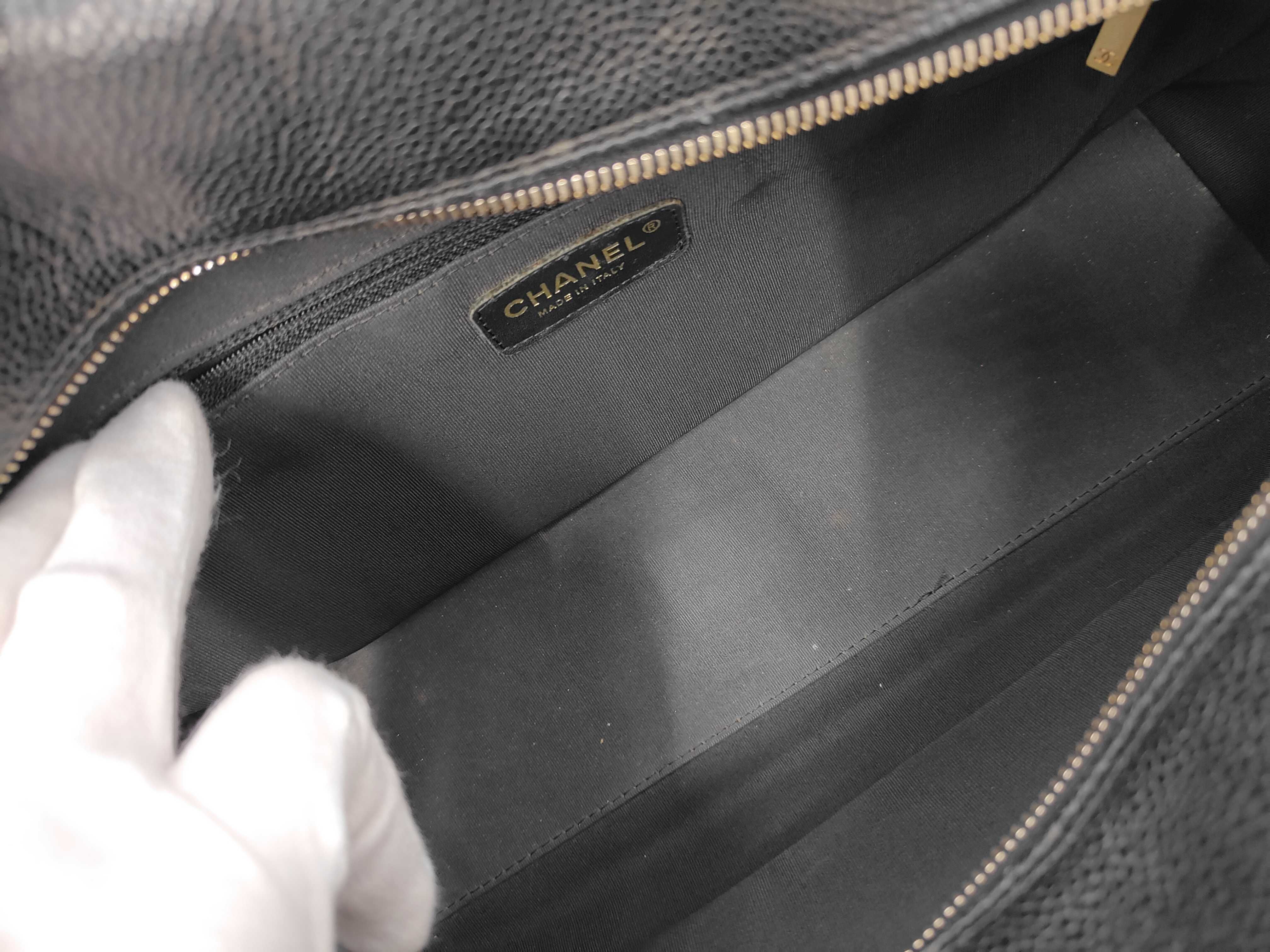 Matelassé Caviar Skin Bowling Bag Mini Boston Bag Black Gold Hardware 8940081 (Serial Number 8) Handbag — view 9