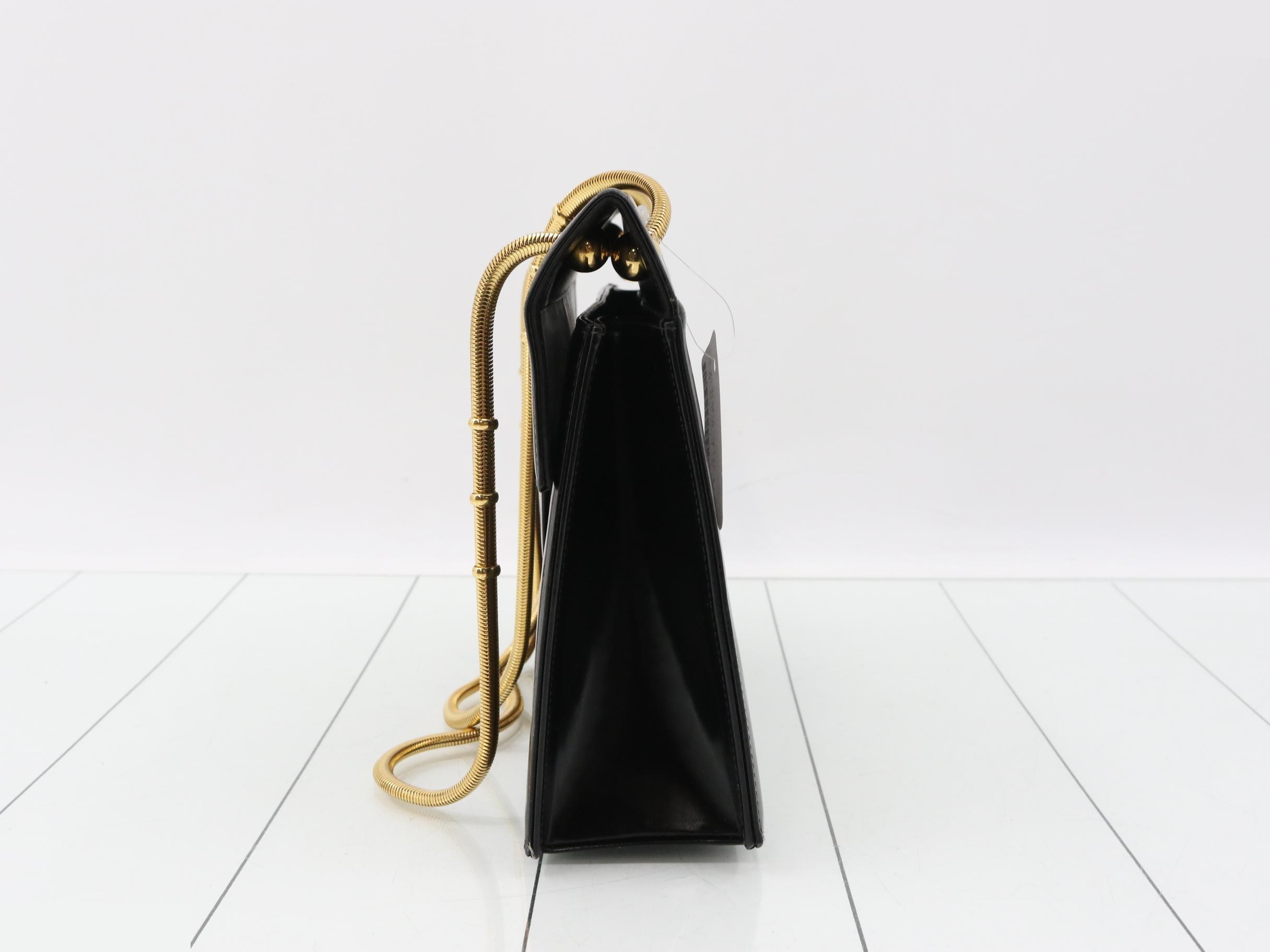 Enamel Coco Mark Chain Shoulder Bag, Series 4, Black — view 3