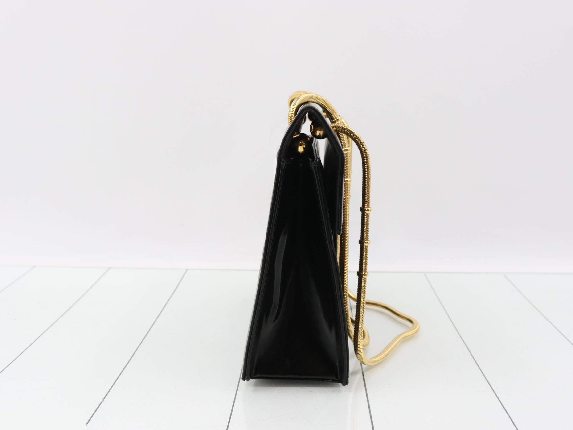 Enamel Coco Mark Chain Shoulder Bag, Series 4, Black — view 4