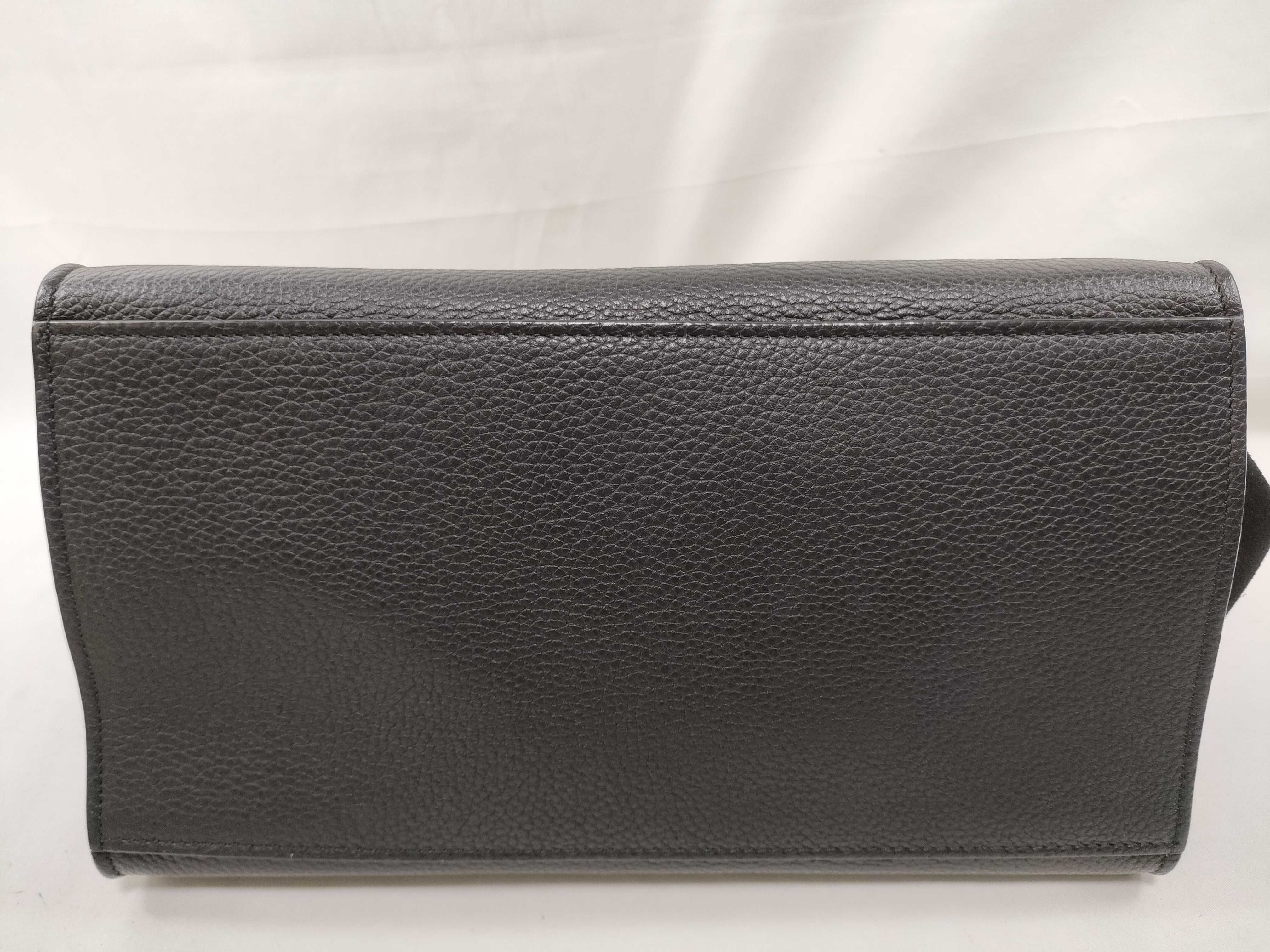 Trapeze Leather x Suede 2-Way Handbag, Black — view 6