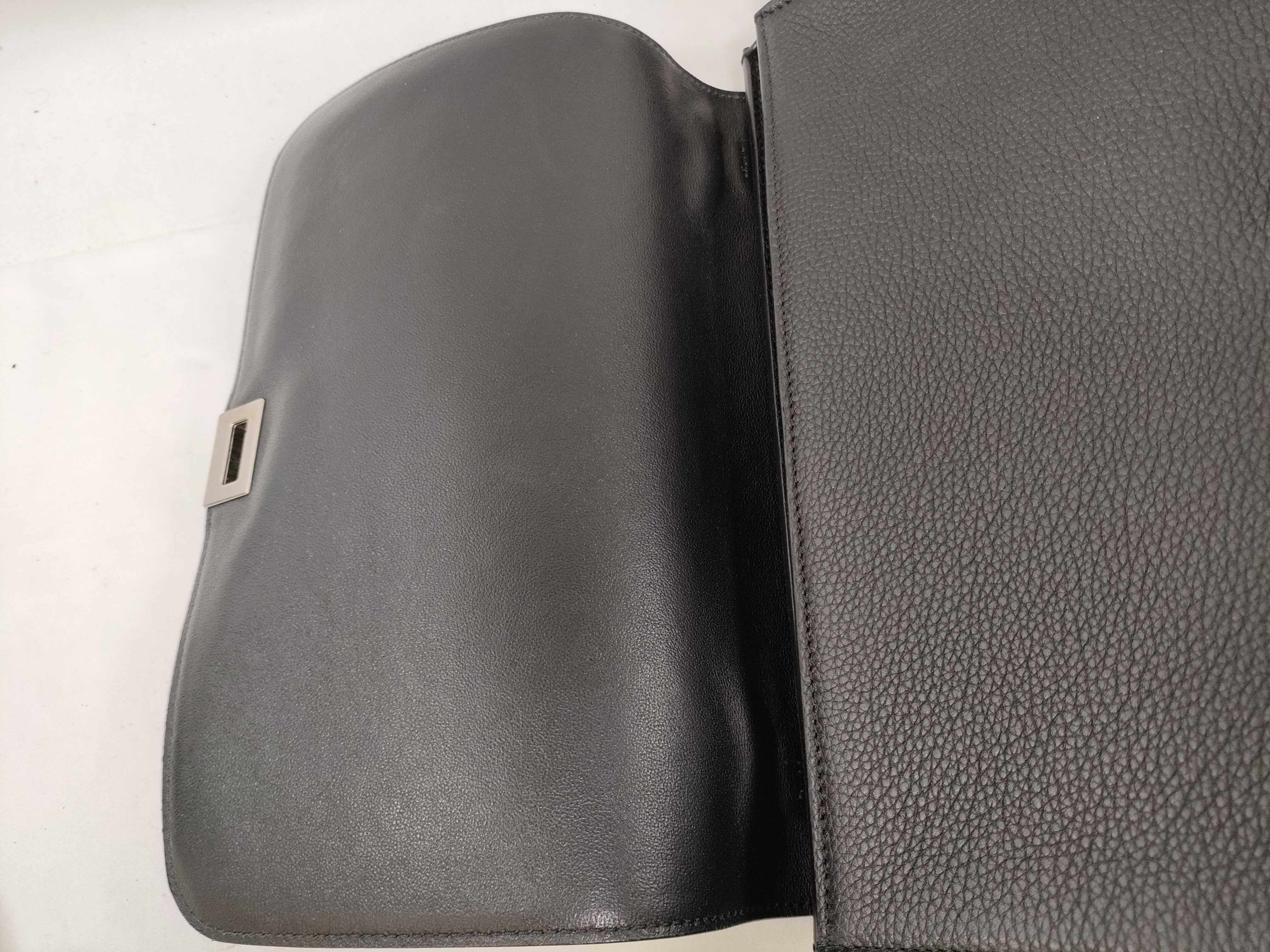 Trapeze Leather x Suede 2-Way Handbag, Black — view 8