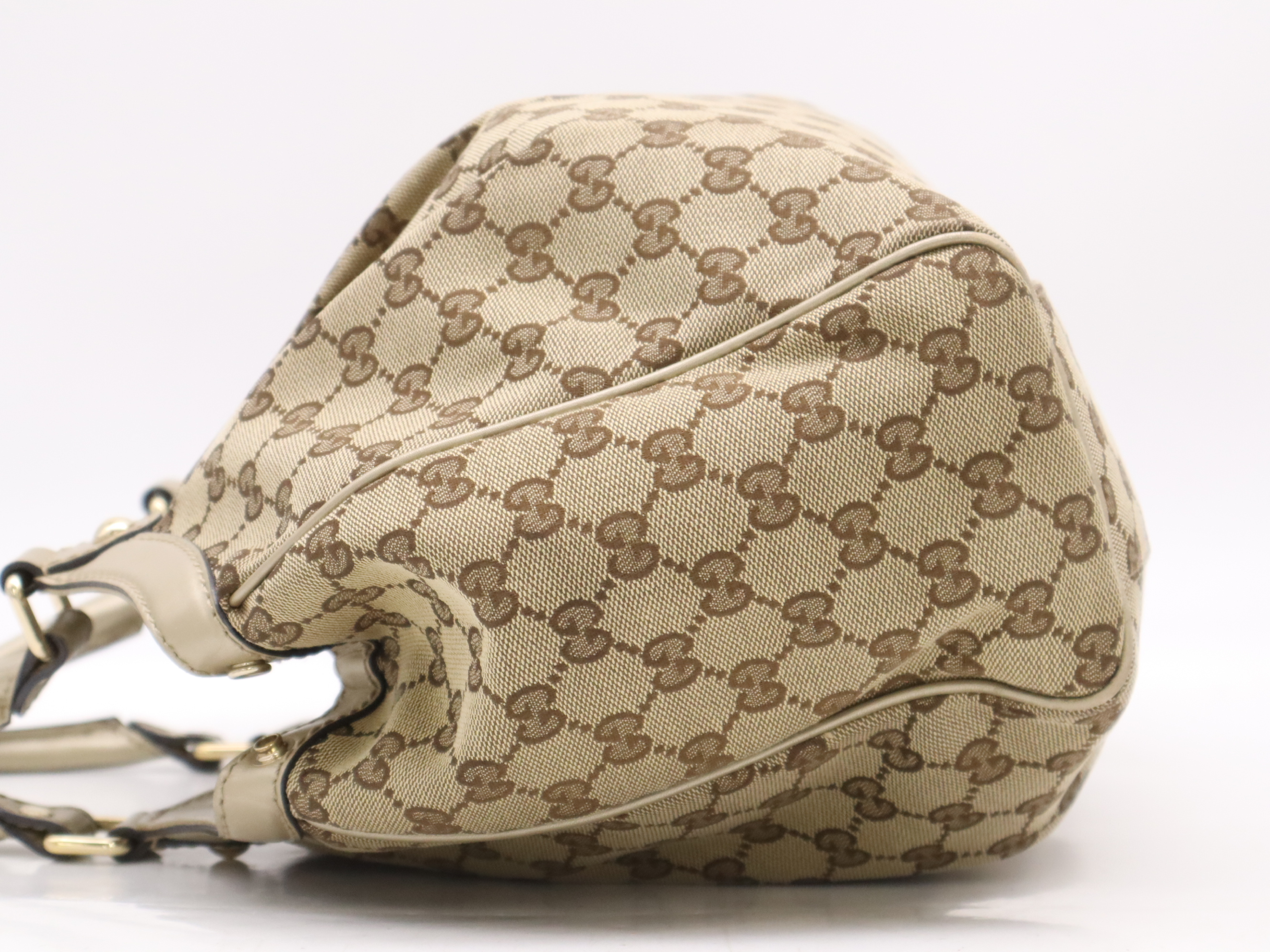 211944 Canvas x Leather GG Canvas Sookie Handbag Beige Brown Handbag — view 3