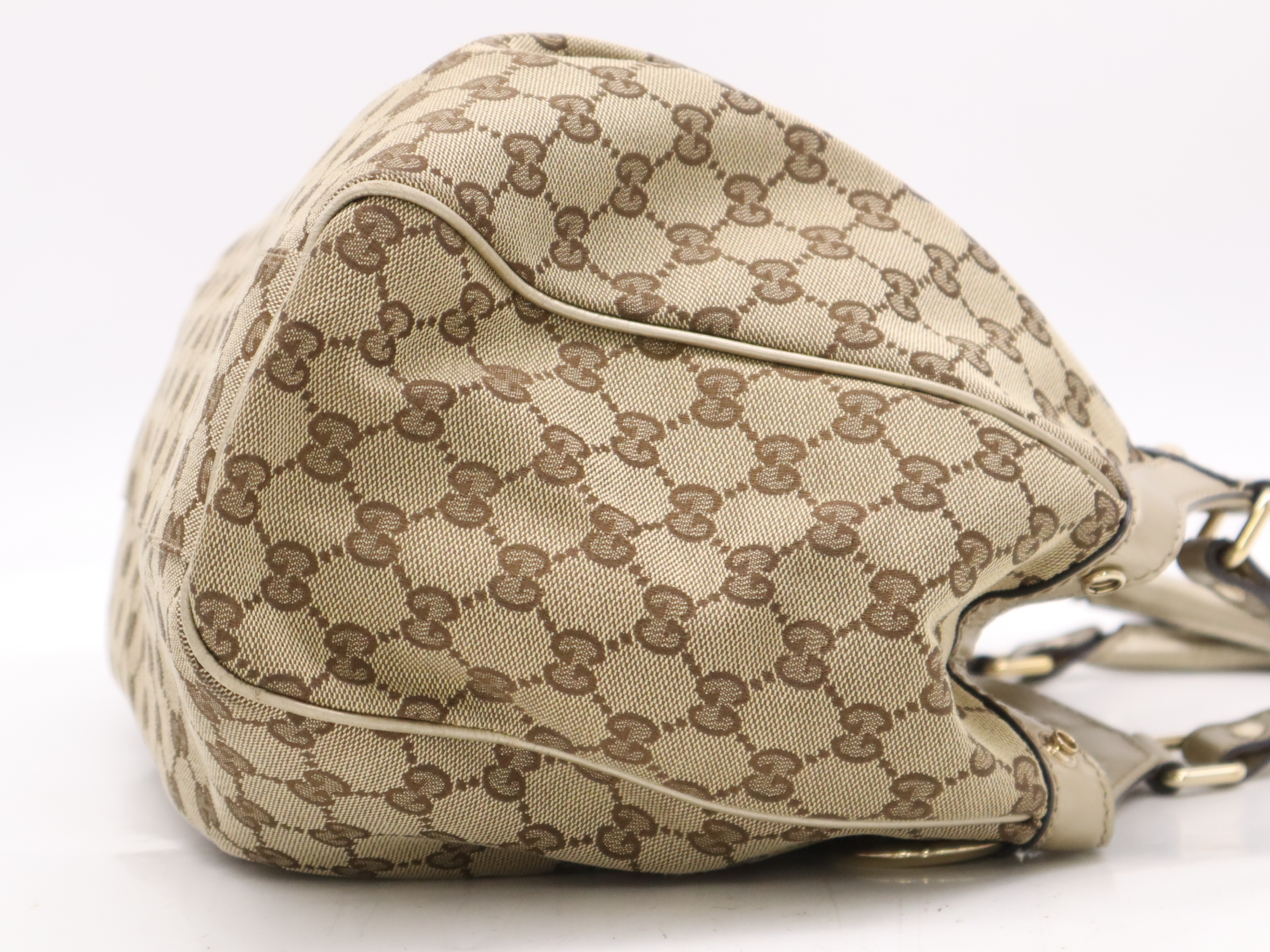 211944 Canvas x Leather GG Canvas Sookie Handbag Beige Brown Handbag — view 5