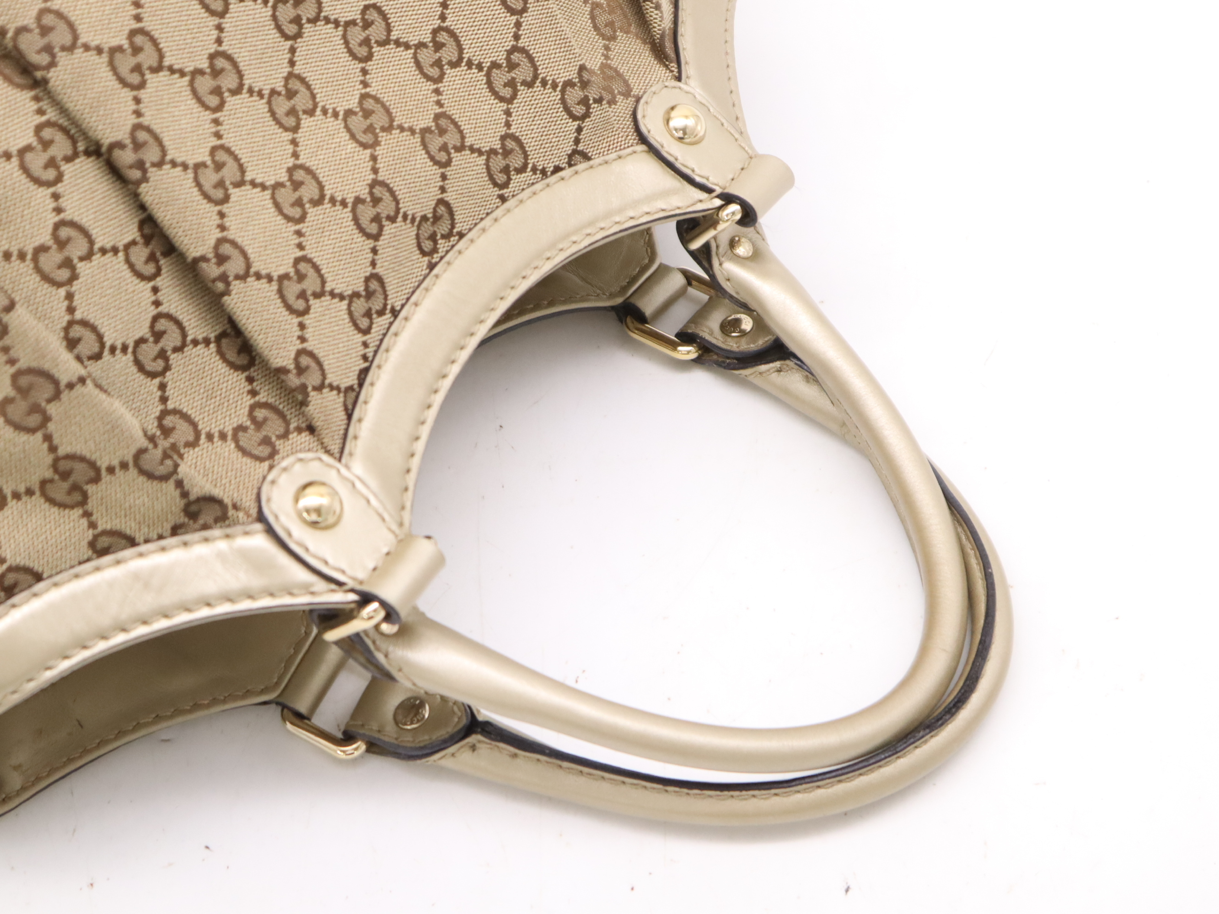 211944 Canvas x Leather GG Canvas Sookie Handbag Beige Brown Handbag — view 6
