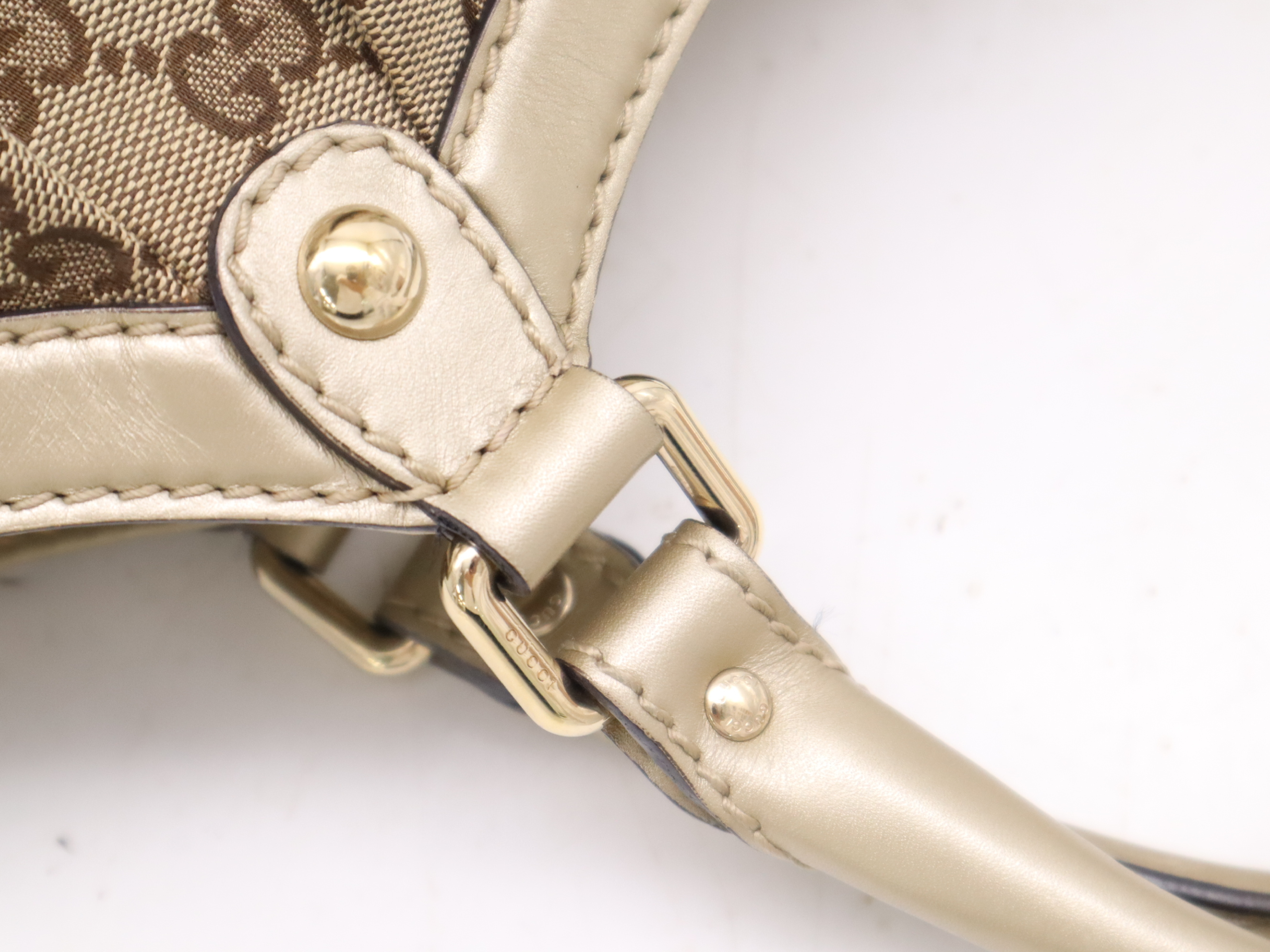 211944 Canvas x Leather GG Canvas Sookie Handbag Beige Brown Handbag — view 7