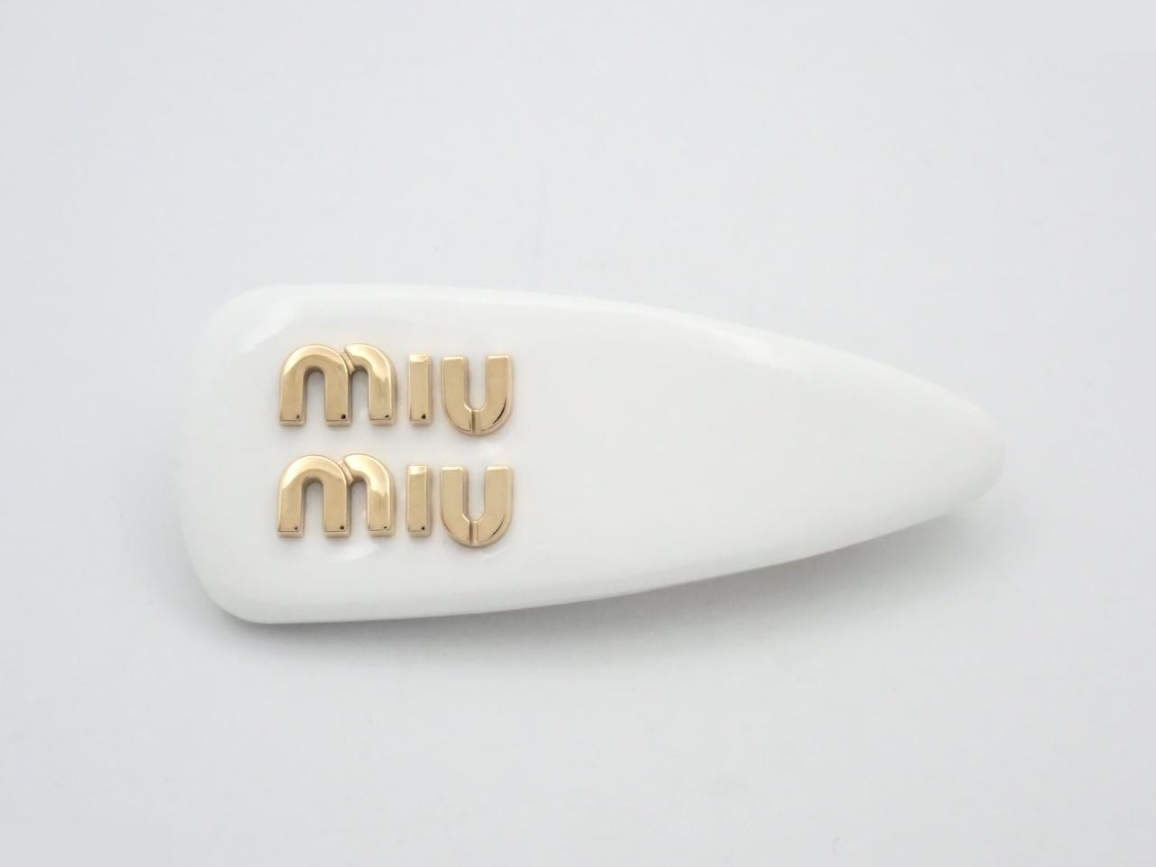 Enamel Hair Clip, White