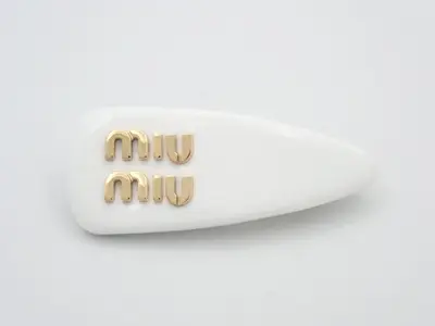 Enamel Hair Clip, White