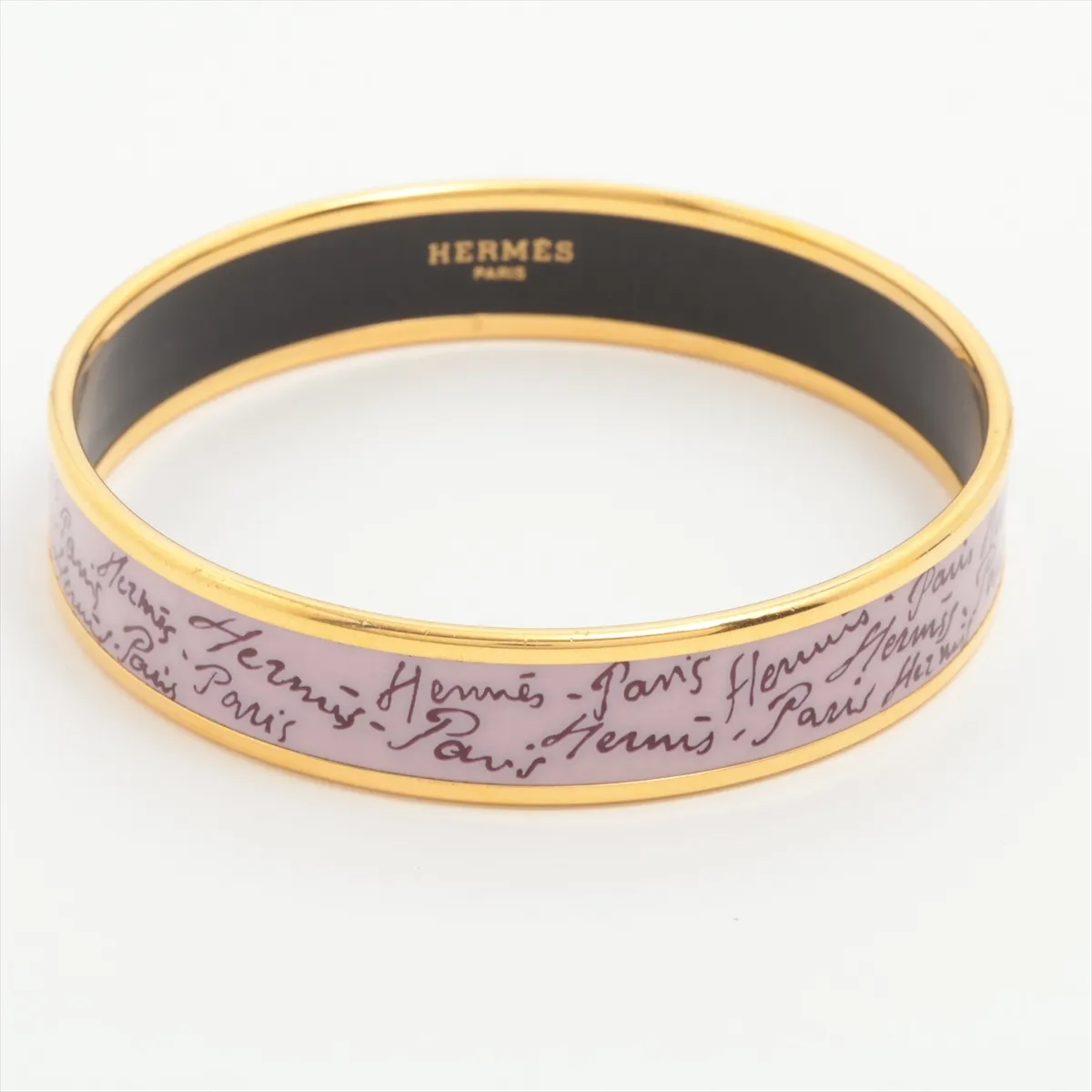 Emaille GM Bangle, GP (Gold Plated), Purple. Shows signs of wear including — view 2