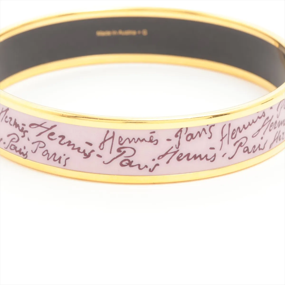 Emaille GM Bangle, GP (Gold Plated), Purple. Shows signs of wear including — view 3