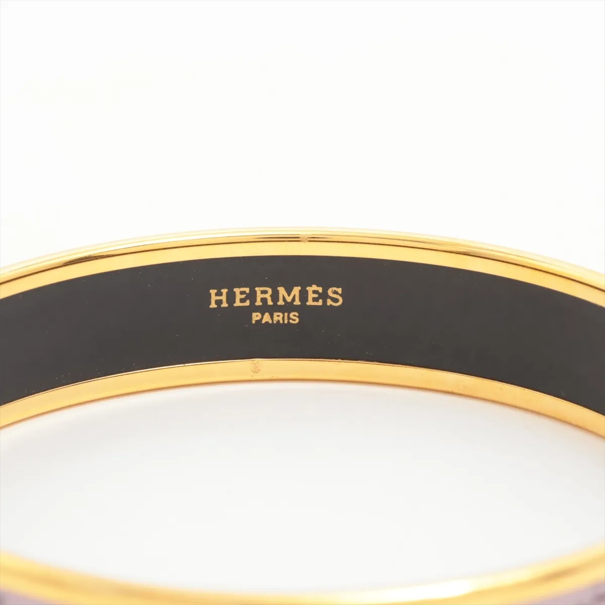 Emaille GM Bangle, GP (Gold Plated), Purple. Shows signs of wear including — view 4