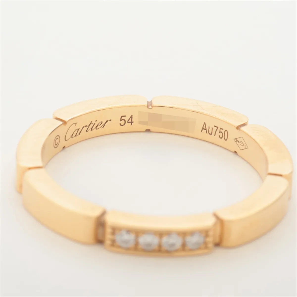Maillon Panthère 4-Diamond Ring, 750 (Yellow Gold), 4.3g, Size 54, Initial LPL027 — view 3