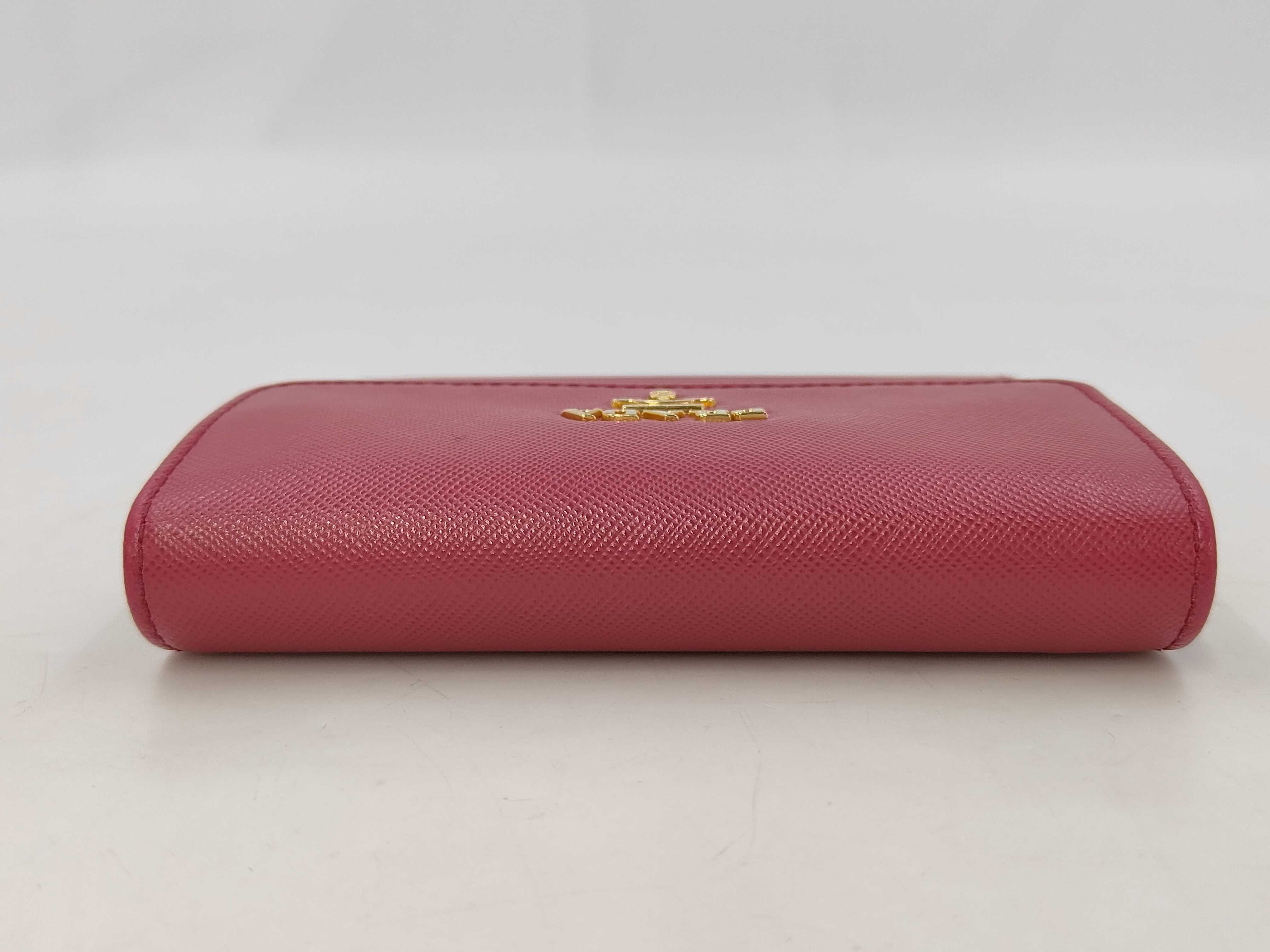 Saffiano Metal 1M0170 Leather Compact Wallet Pink — view 6
