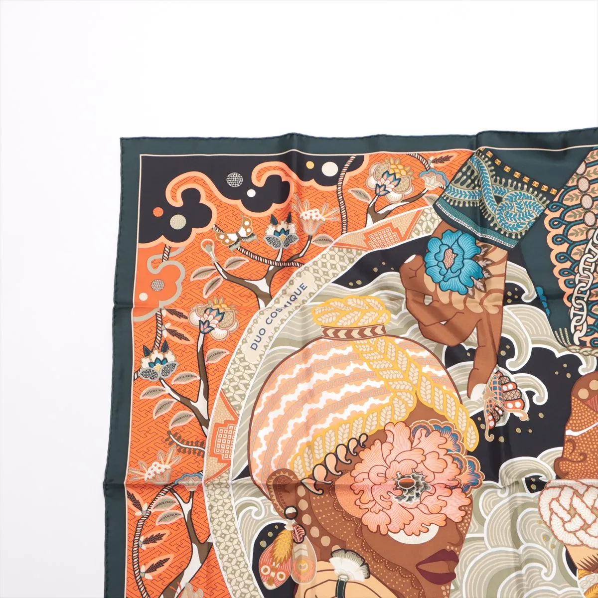 Carre 90 DUO COSMIQUE Scarf, Silk, Orange, Slight wear and tear. — view 2