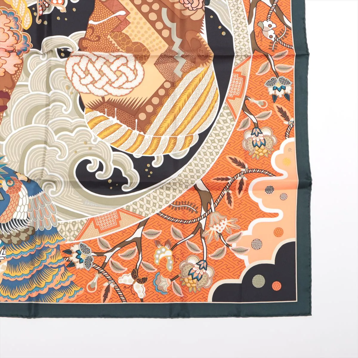 Carre 90 DUO COSMIQUE Scarf, Silk, Orange, Slight wear and tear. — view 4
