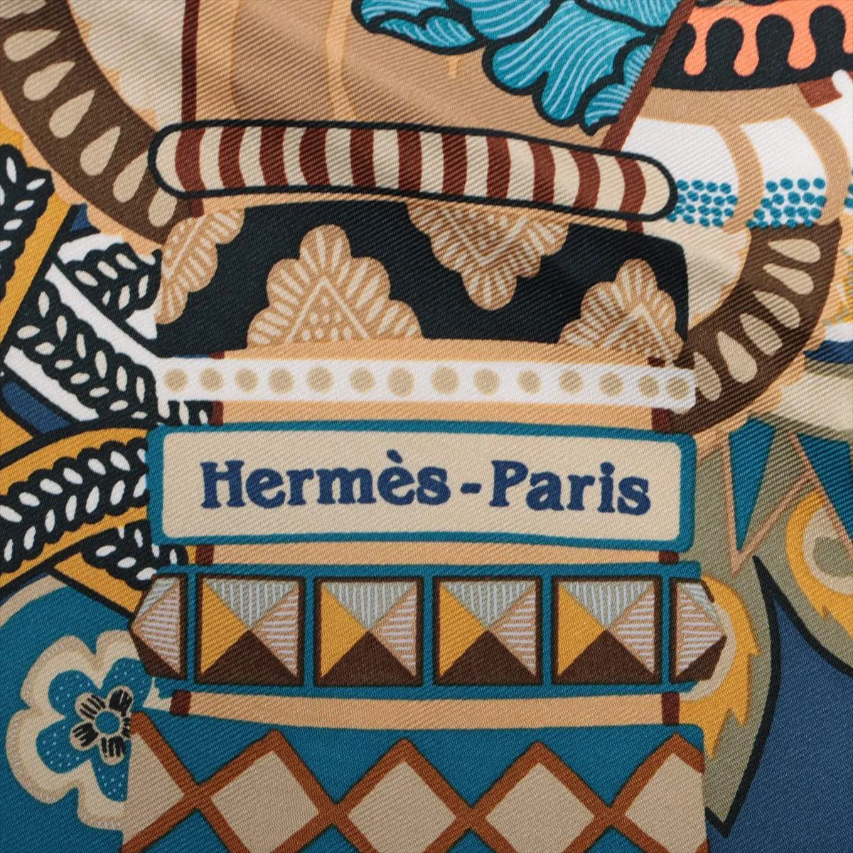 Carre 90 DUO COSMIQUE Scarf, Silk, Orange, Slight wear and tear. — view 6