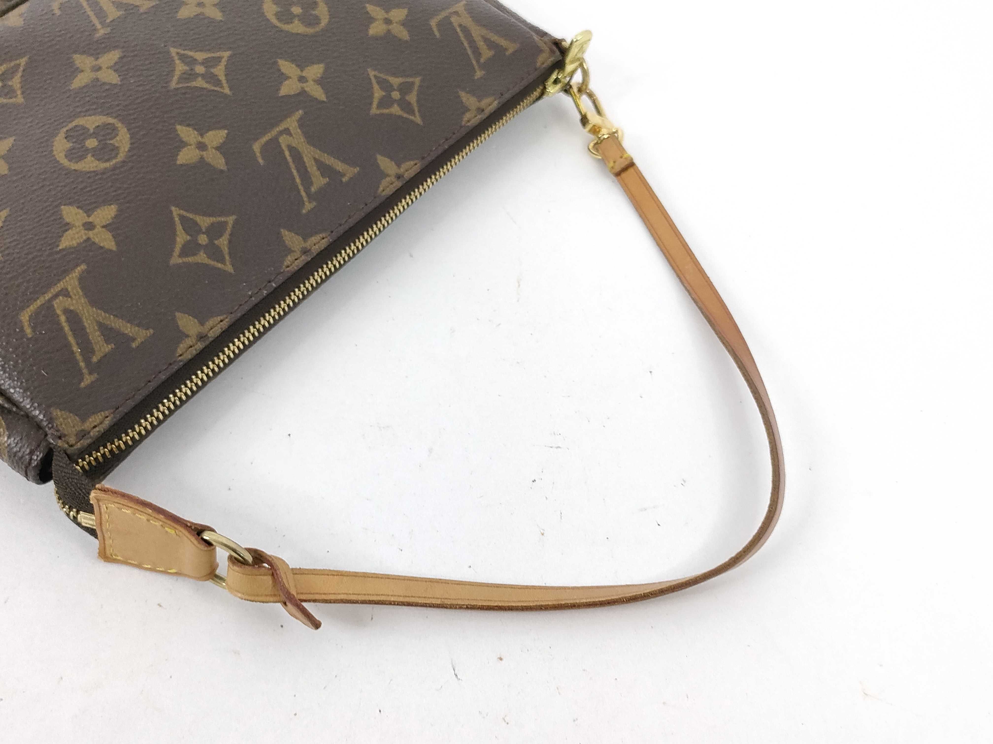 Monogram Pochette Accessories Handbag Pouch Brown Pouch — view 3