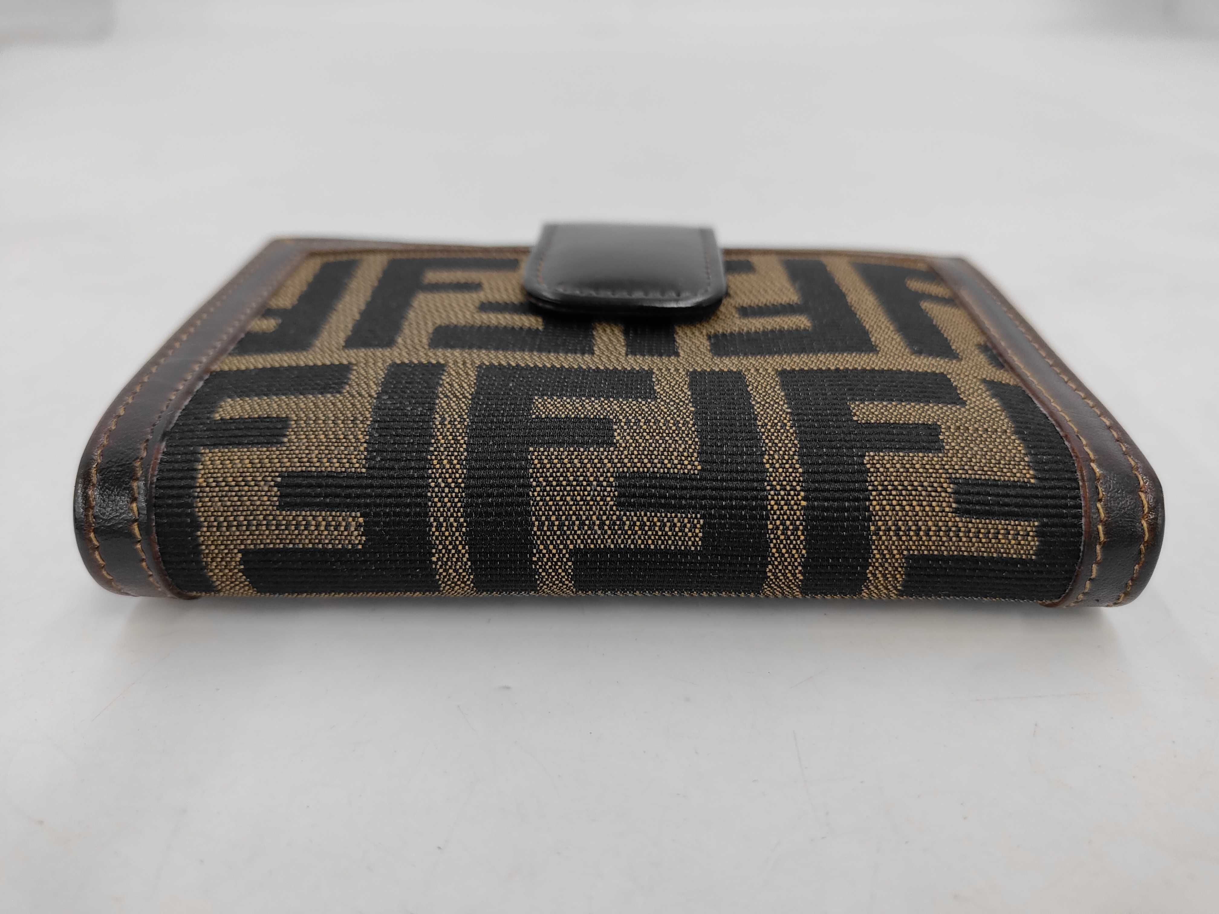Zucca Bi-fold Wallet, Canvas, Brown — view 3