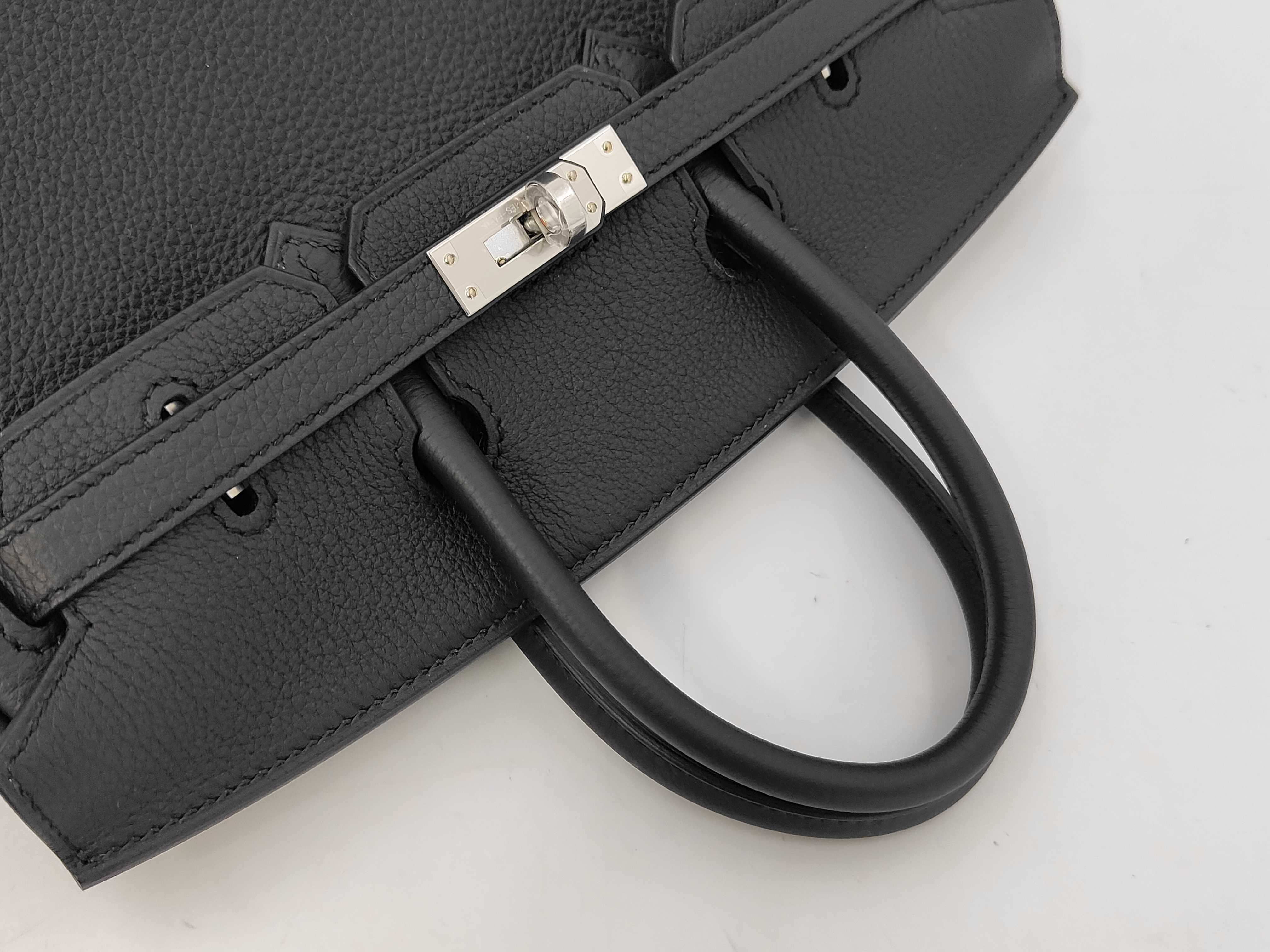 Birkin 25 Black Togo Silver Hardware G Stamp Handbag — view 3