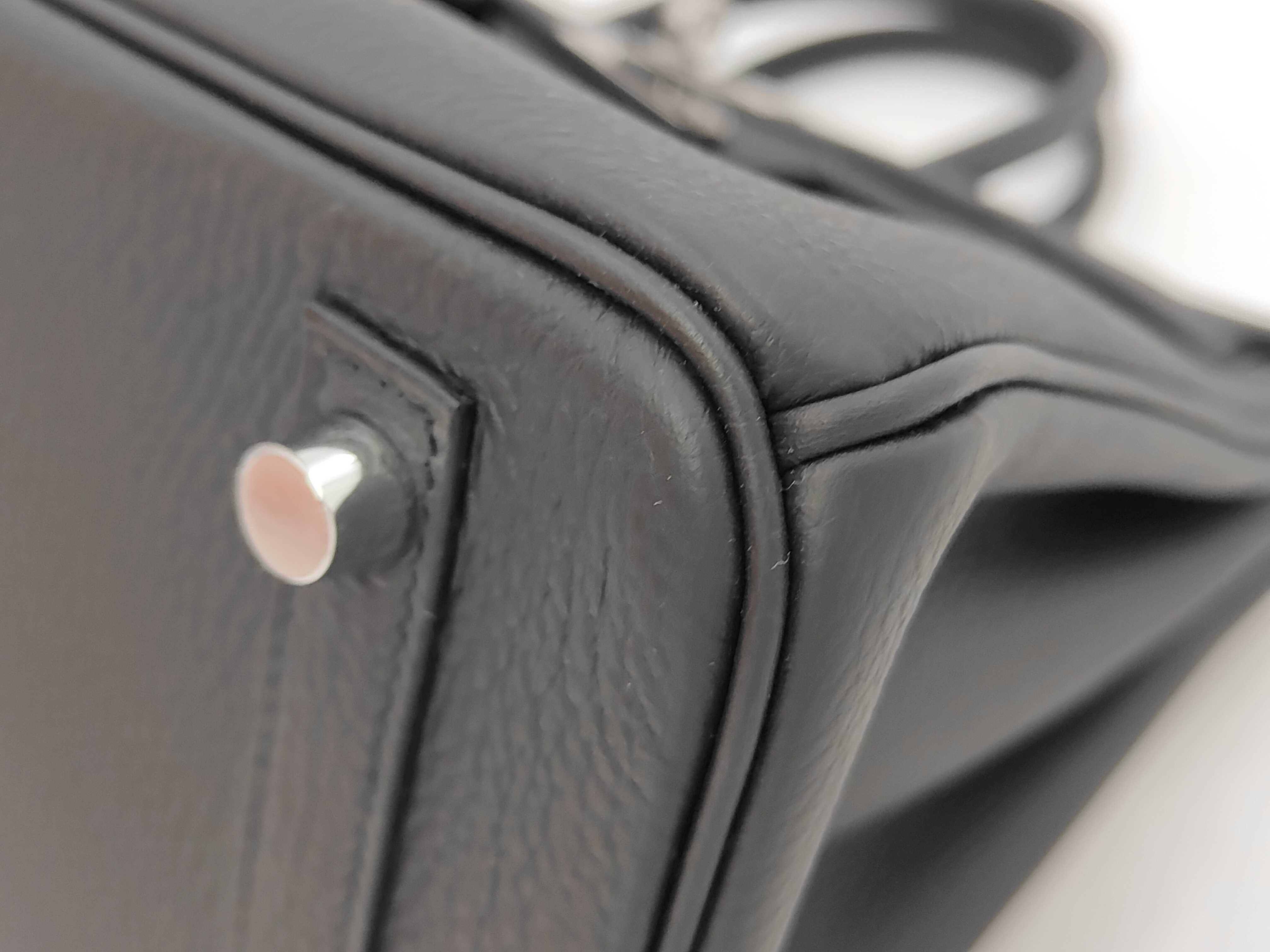 Birkin 25 Black Togo Silver Hardware G Stamp Handbag — view 7