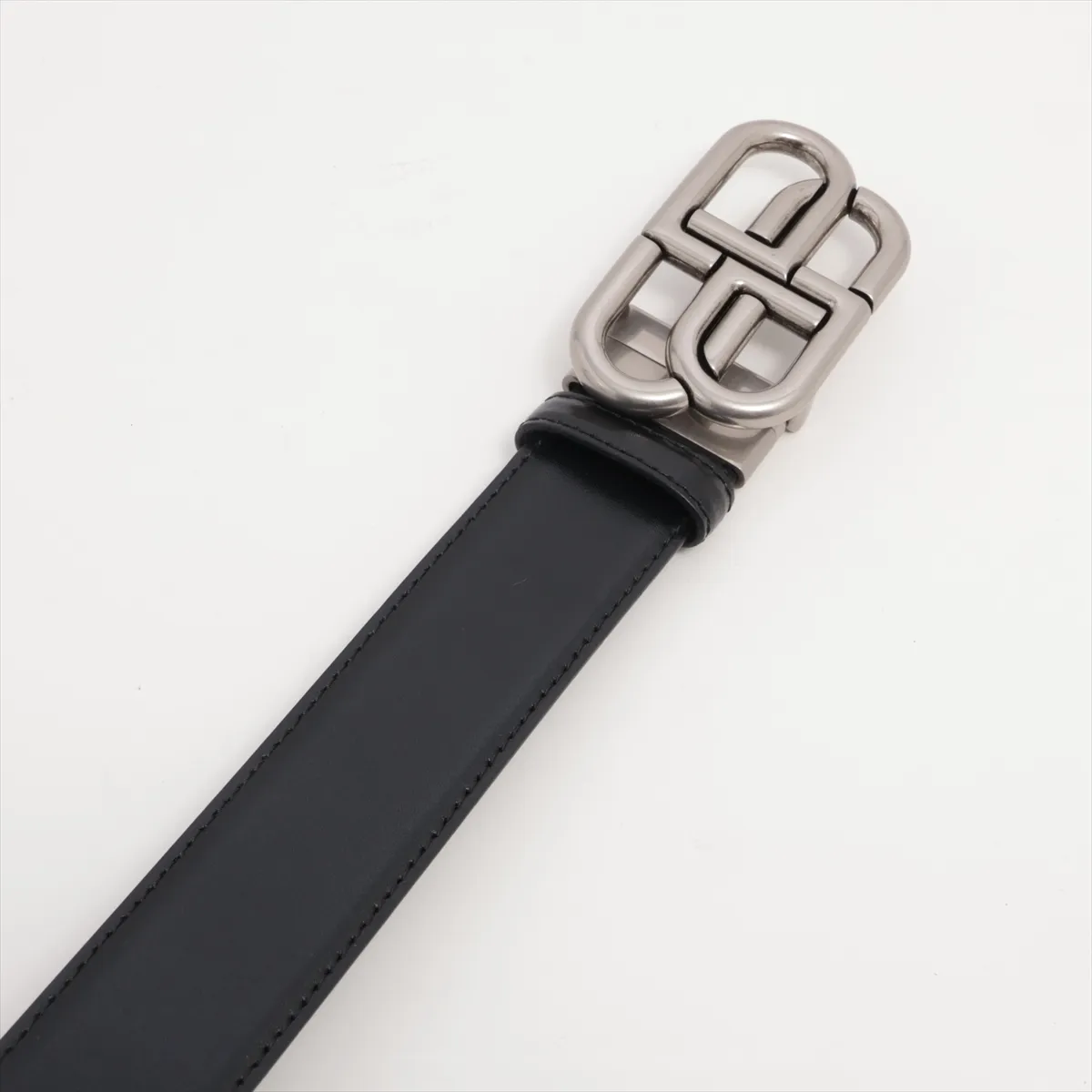 BB Logo Belt Croco embossed x Leather Black — view 2