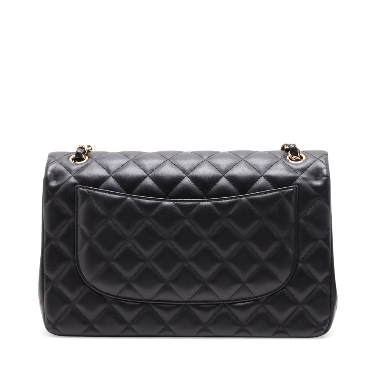 Large Matelassé 30 Lambskin Double Flap Double Chain Bag, Black with Gold Hardware, 18463105, Serial Number 18-series, A58600 — view 2