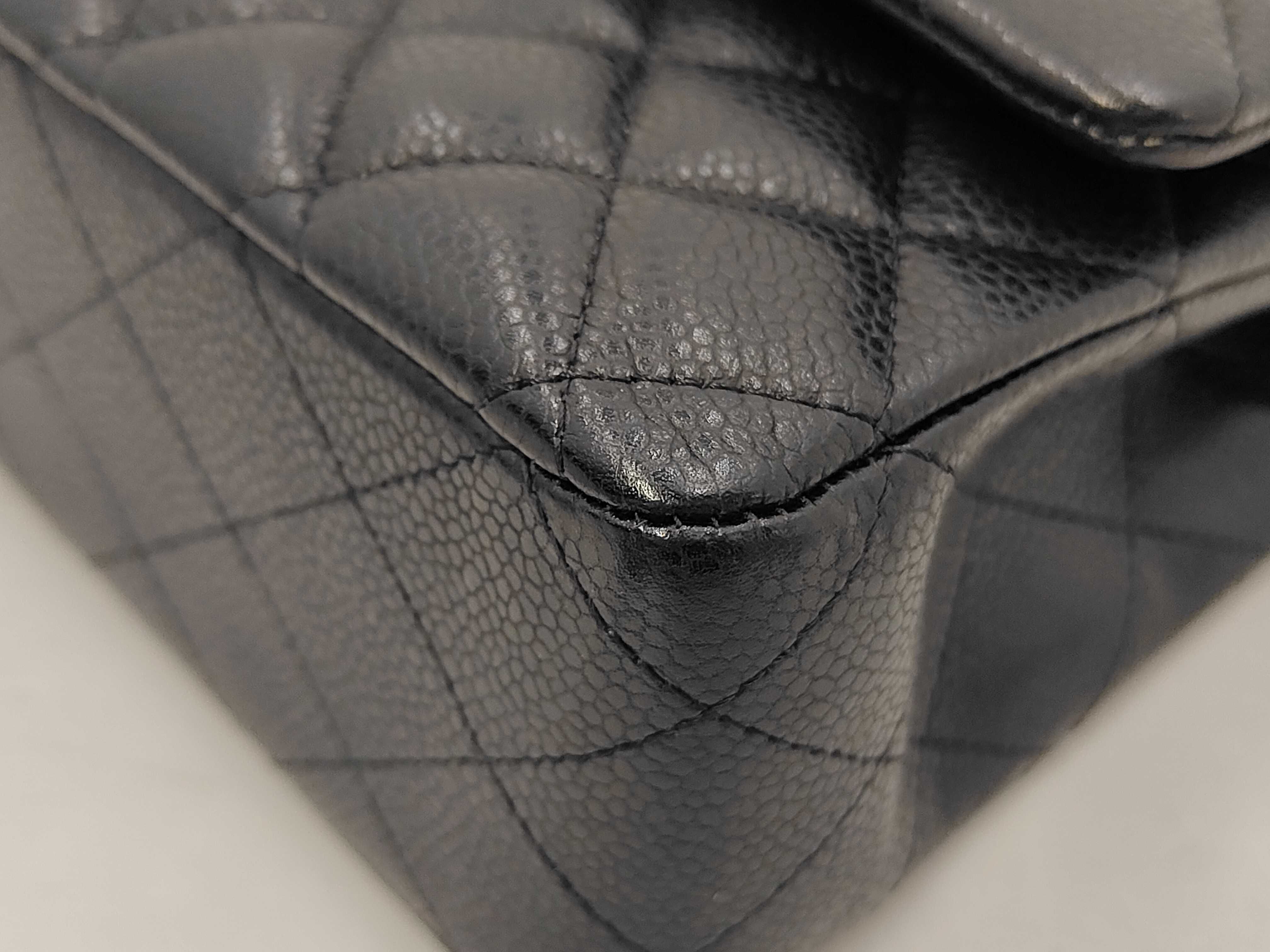 Double Flap 25cm Chain Shoulder Bag, Black with Silver Hardware — view 4