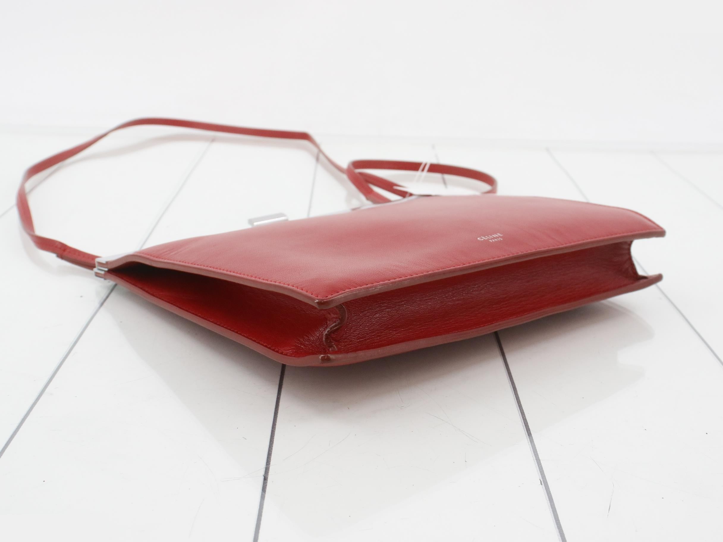 Clasp Mini Leather Shoulder Bag Red — view 5