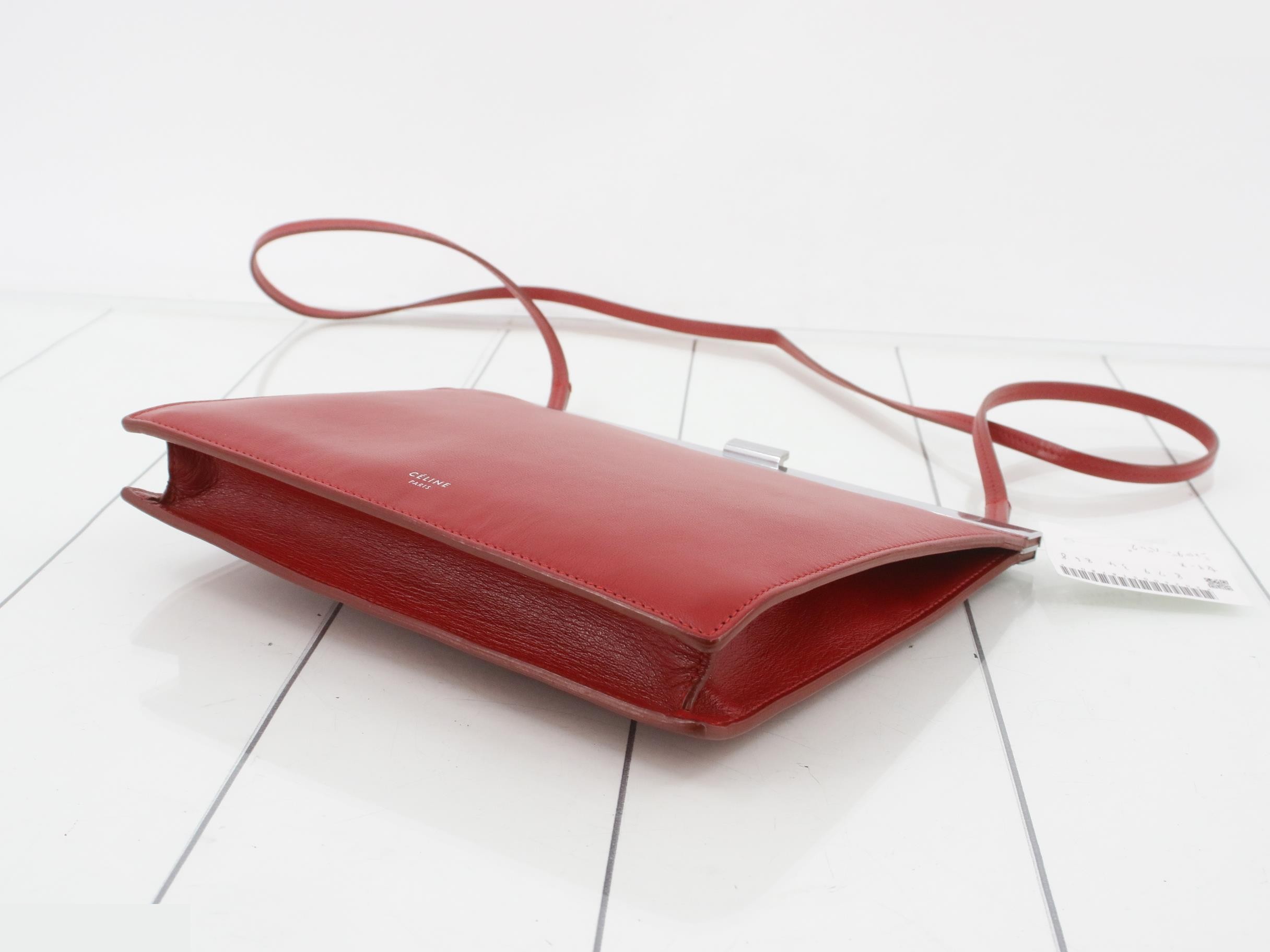 Clasp Mini Leather Shoulder Bag Red — view 6