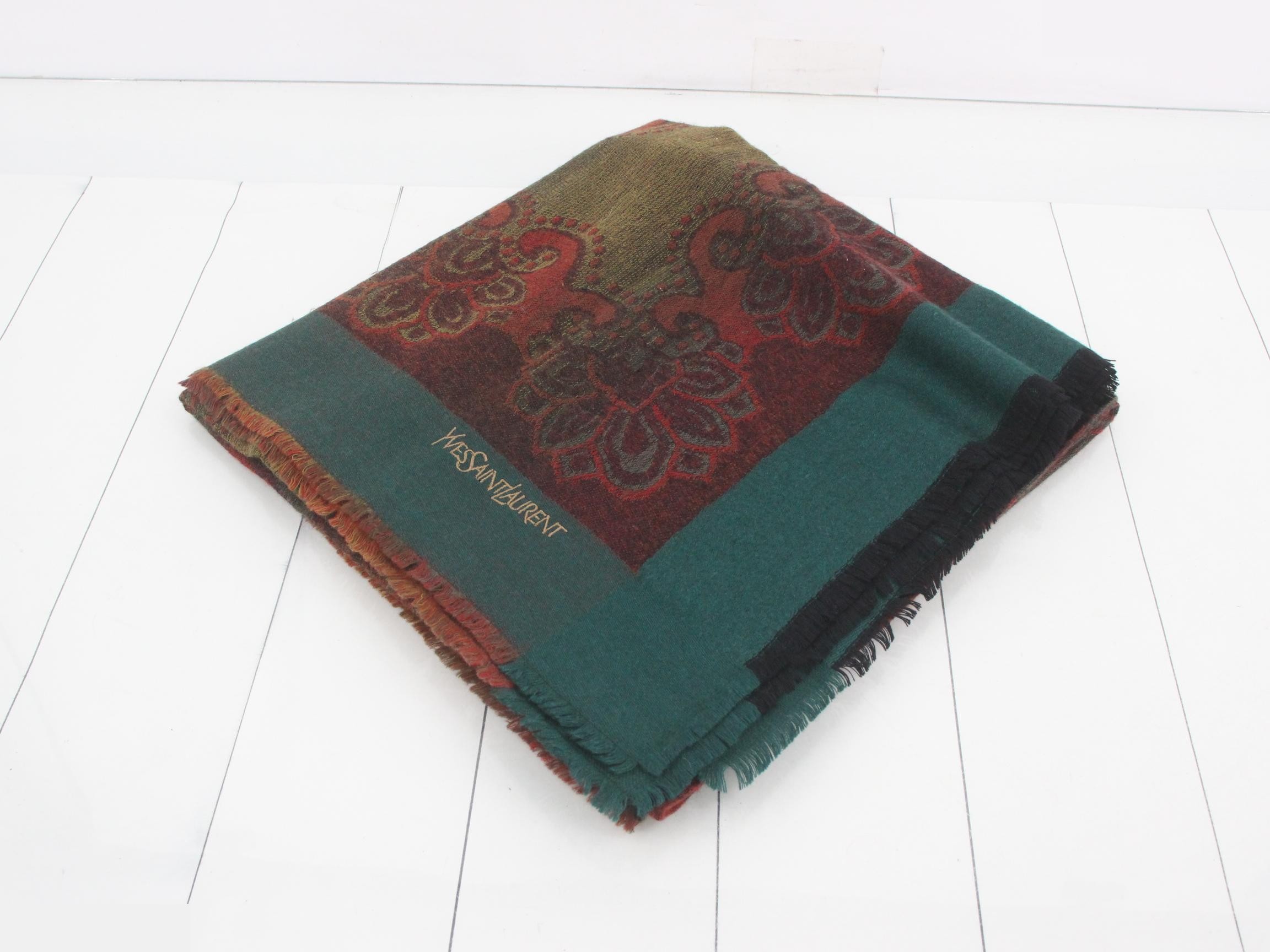 scarf, silk and wool, large size.