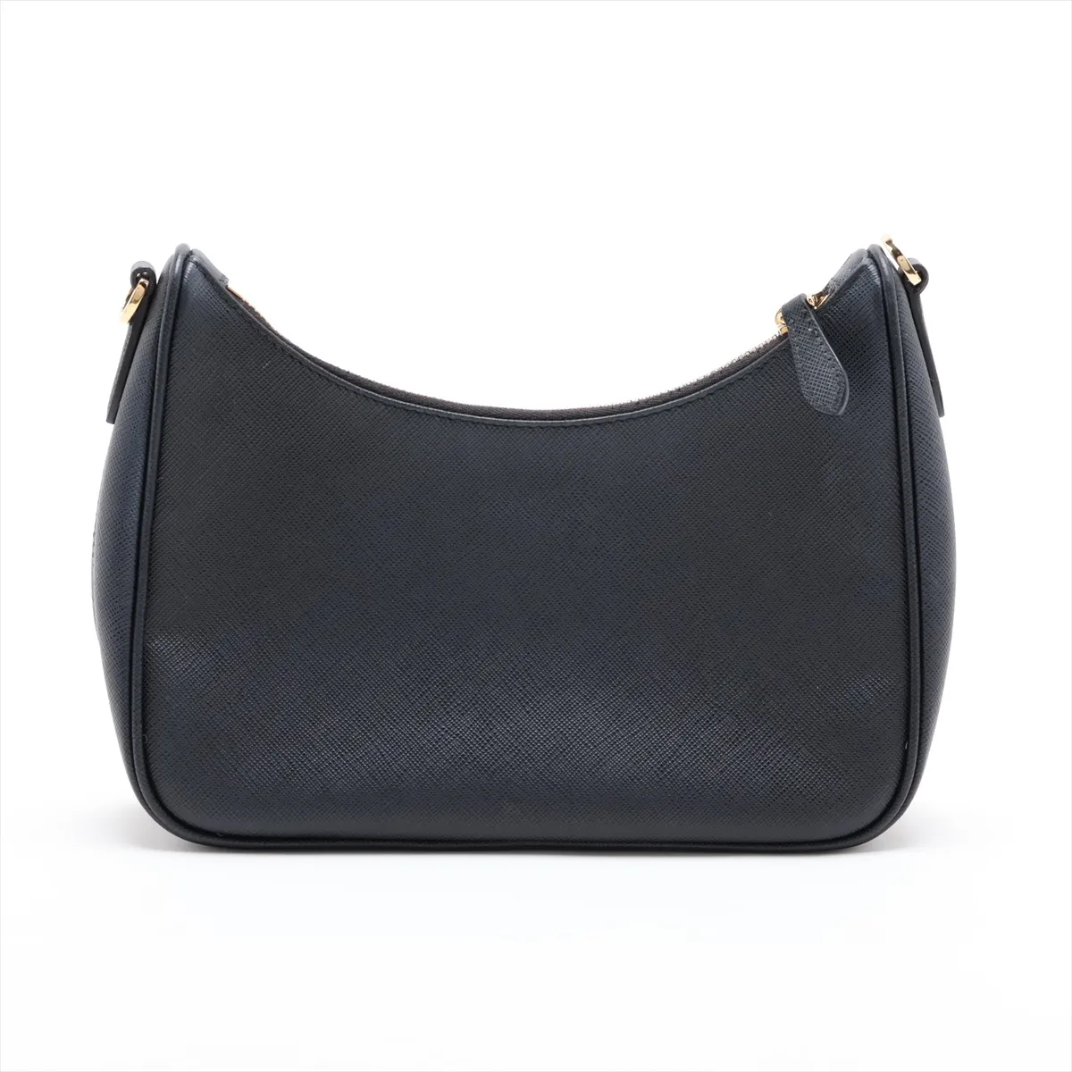 Saffiano Leather 2-Way Shoulder Bag, Black — view 2