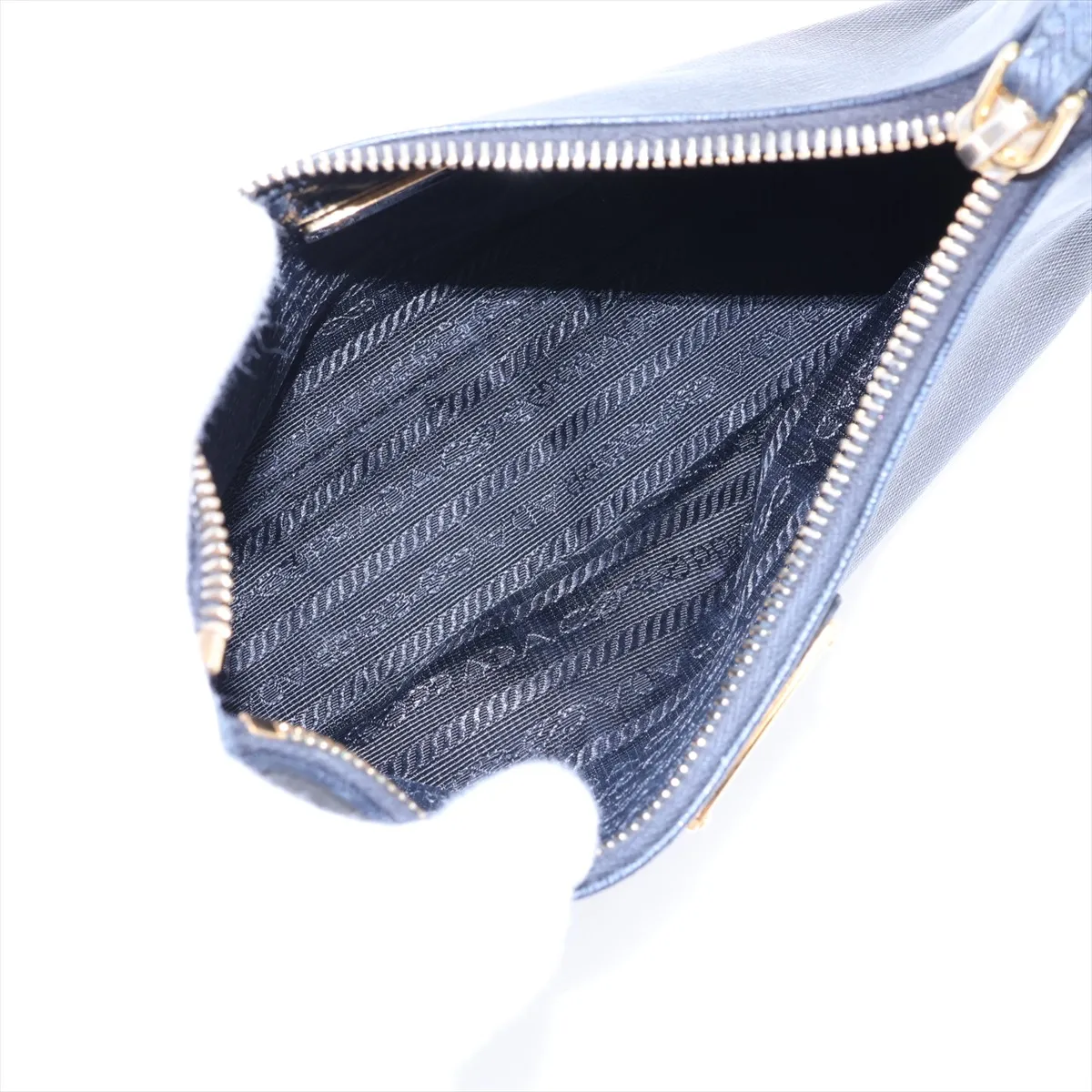 Saffiano Leather 2-Way Shoulder Bag, Black — view 6