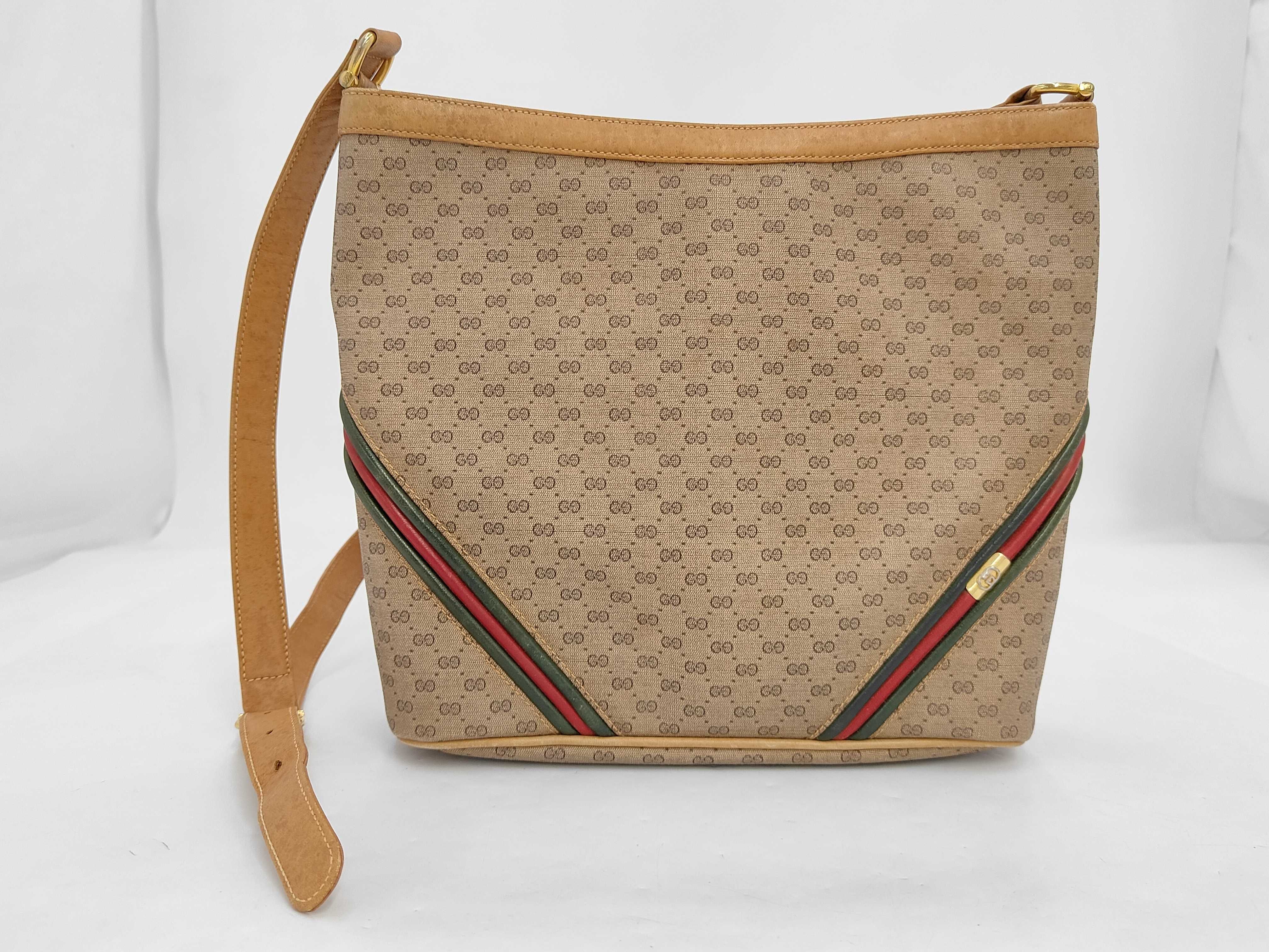 30.01.4876 Shoulder Bag Micro GG Old Sherry Line PVC Leather Beige Shoulder Bag