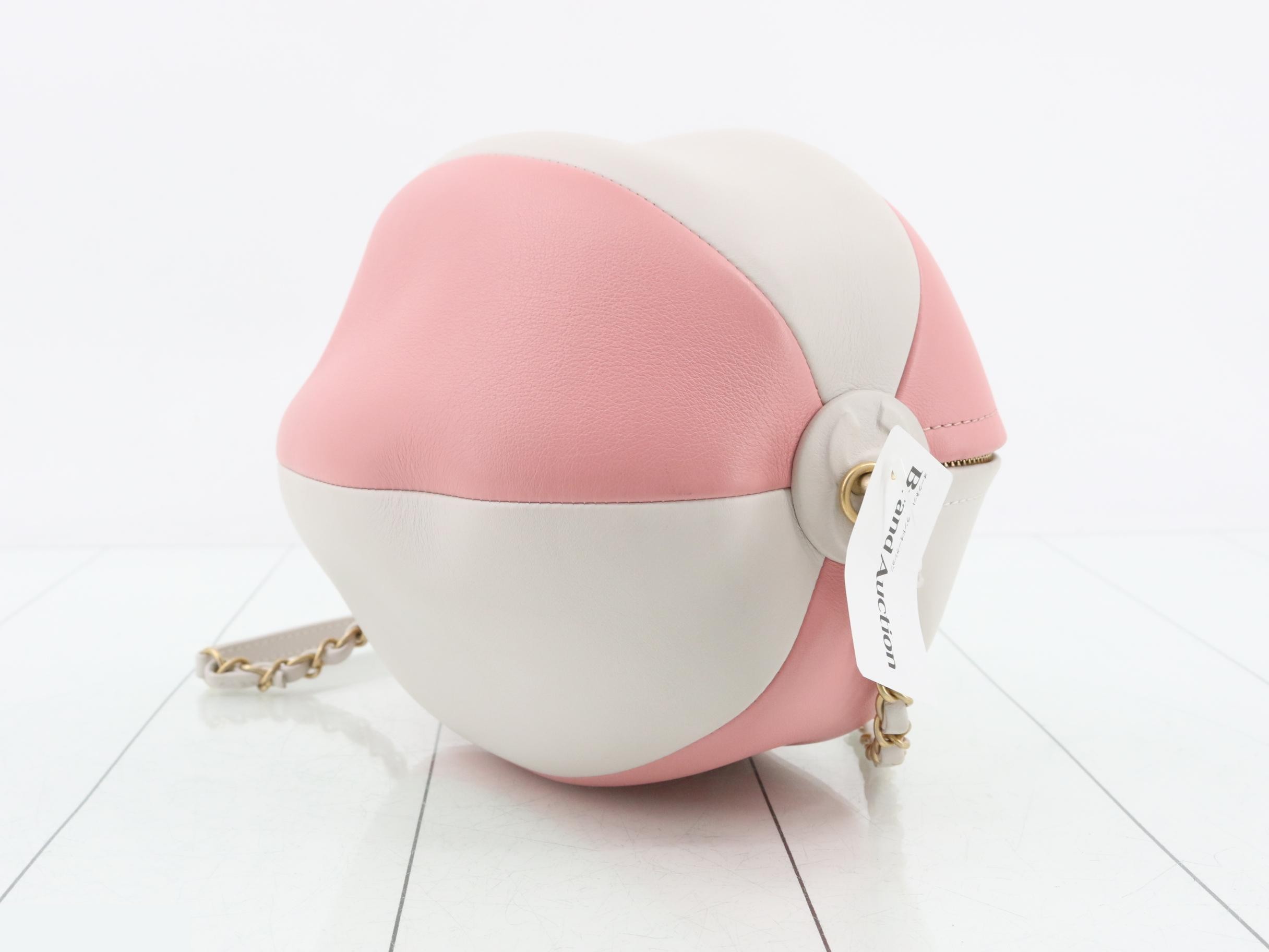 Coco Beach Ball Bag, Leather Chain Shoulder Bag, Two-Tone — view 6