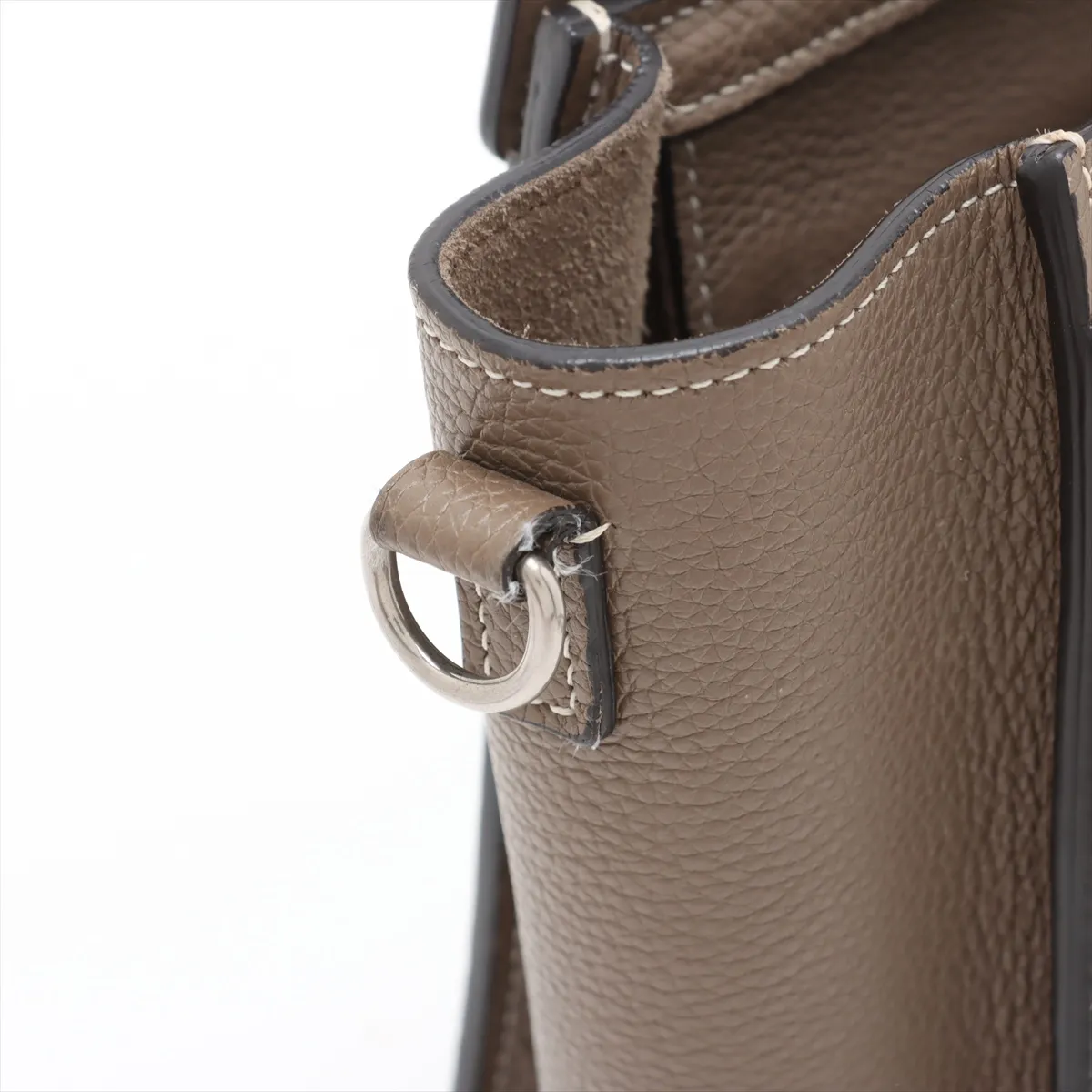 Luggage Nano Shopper Leather 2-Way Handbag, Greige — view 11