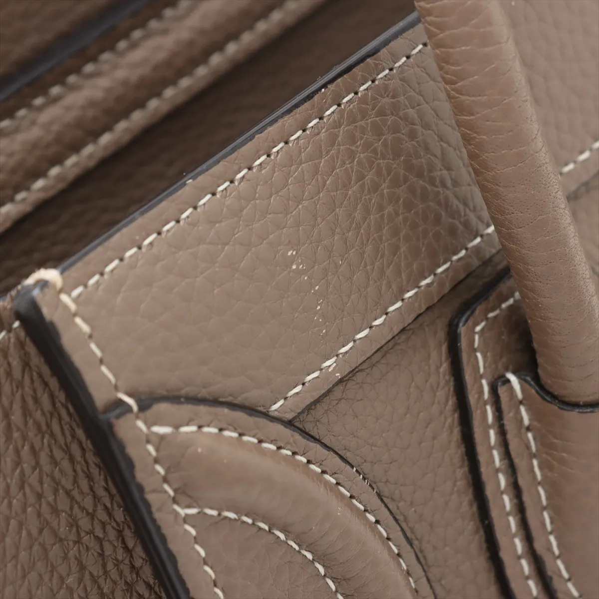 Luggage Nano Shopper Leather 2-Way Handbag, Greige — view 12