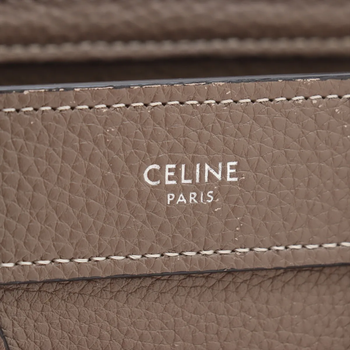 Luggage Nano Shopper Leather 2-Way Handbag, Greige — view 10