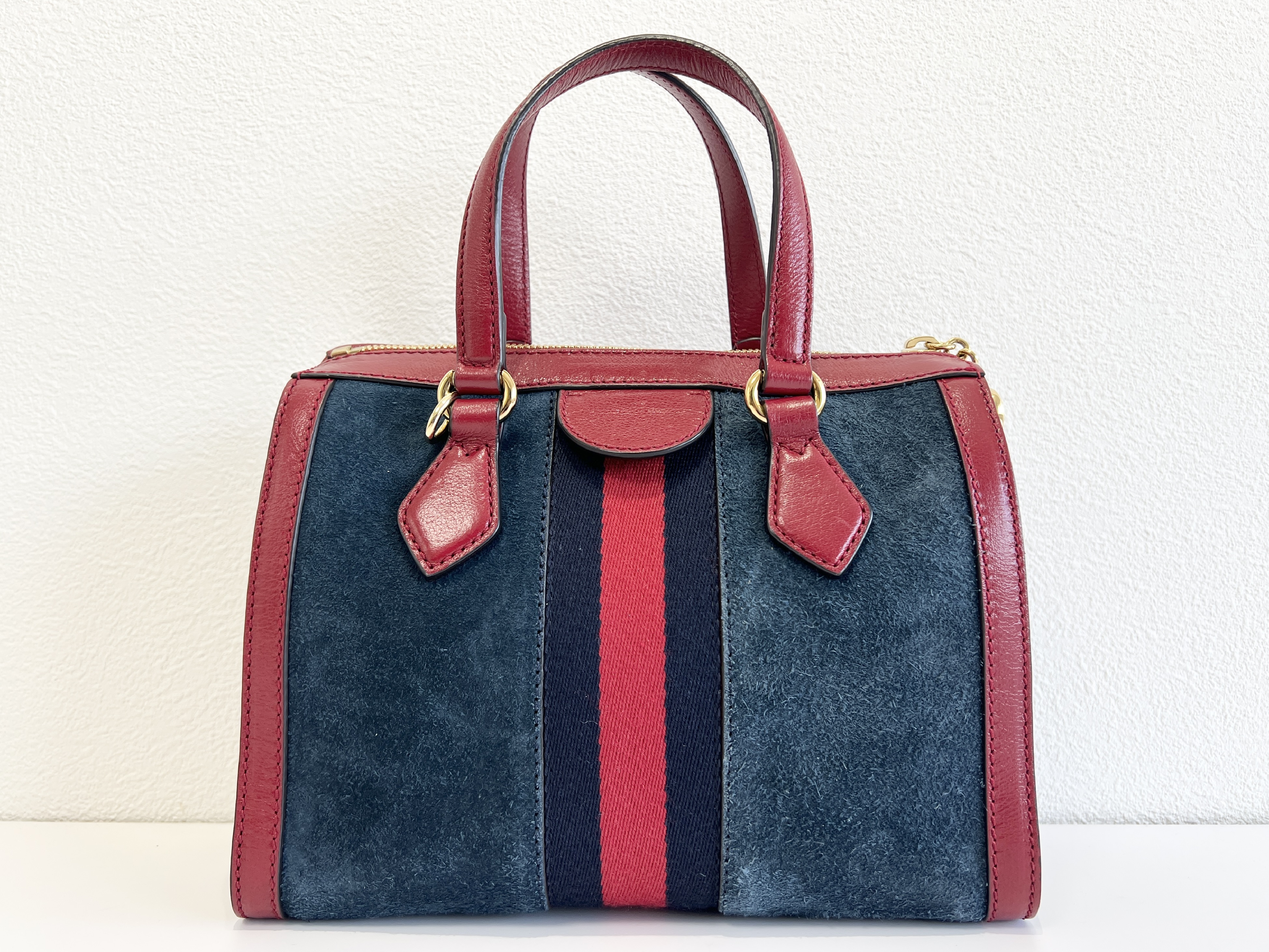 Ophidia Suede Leather Sherry Line 2way Shoulder Bag Handbag — view 2