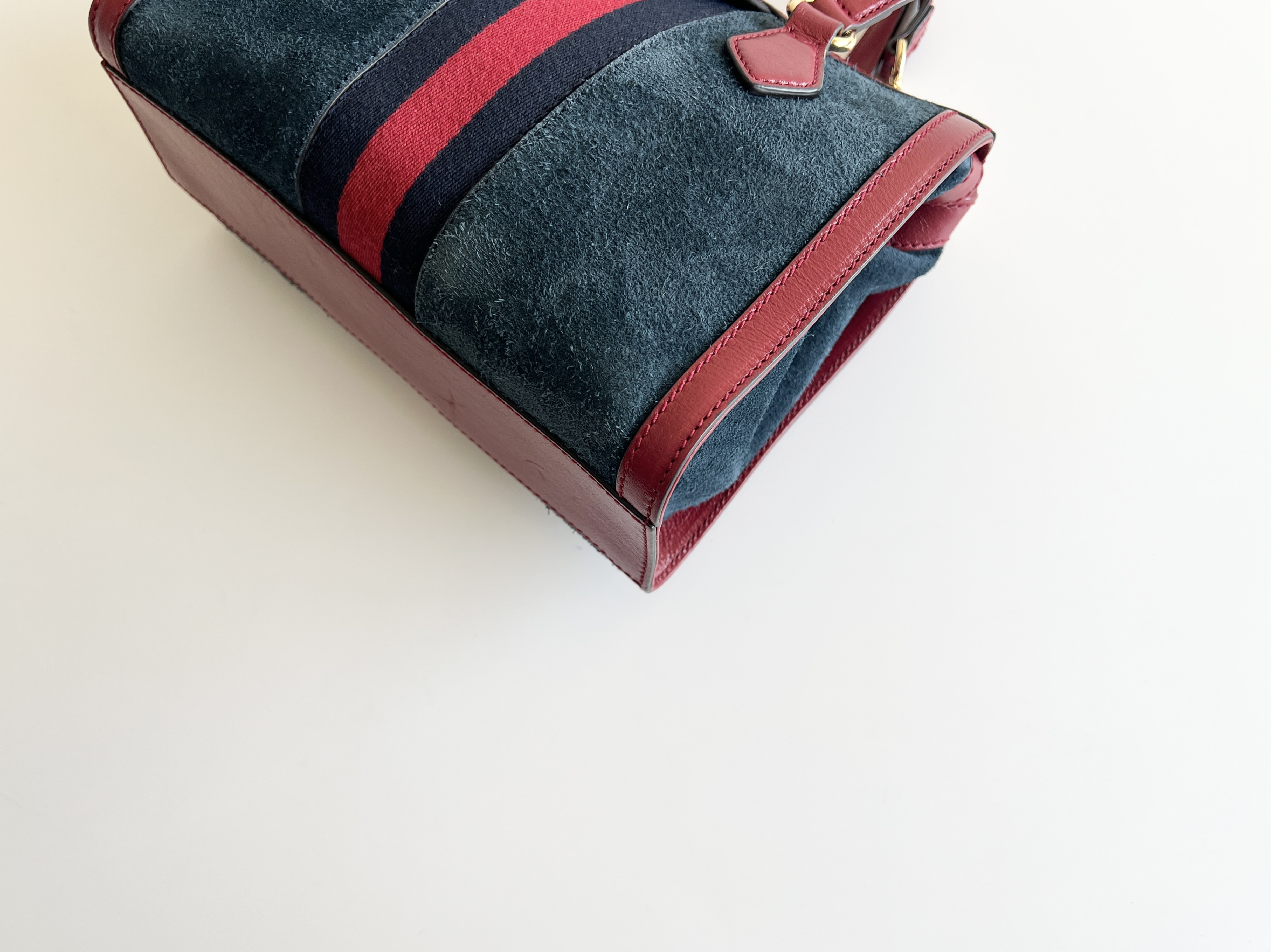Ophidia Suede Leather Sherry Line 2way Shoulder Bag Handbag — view 14