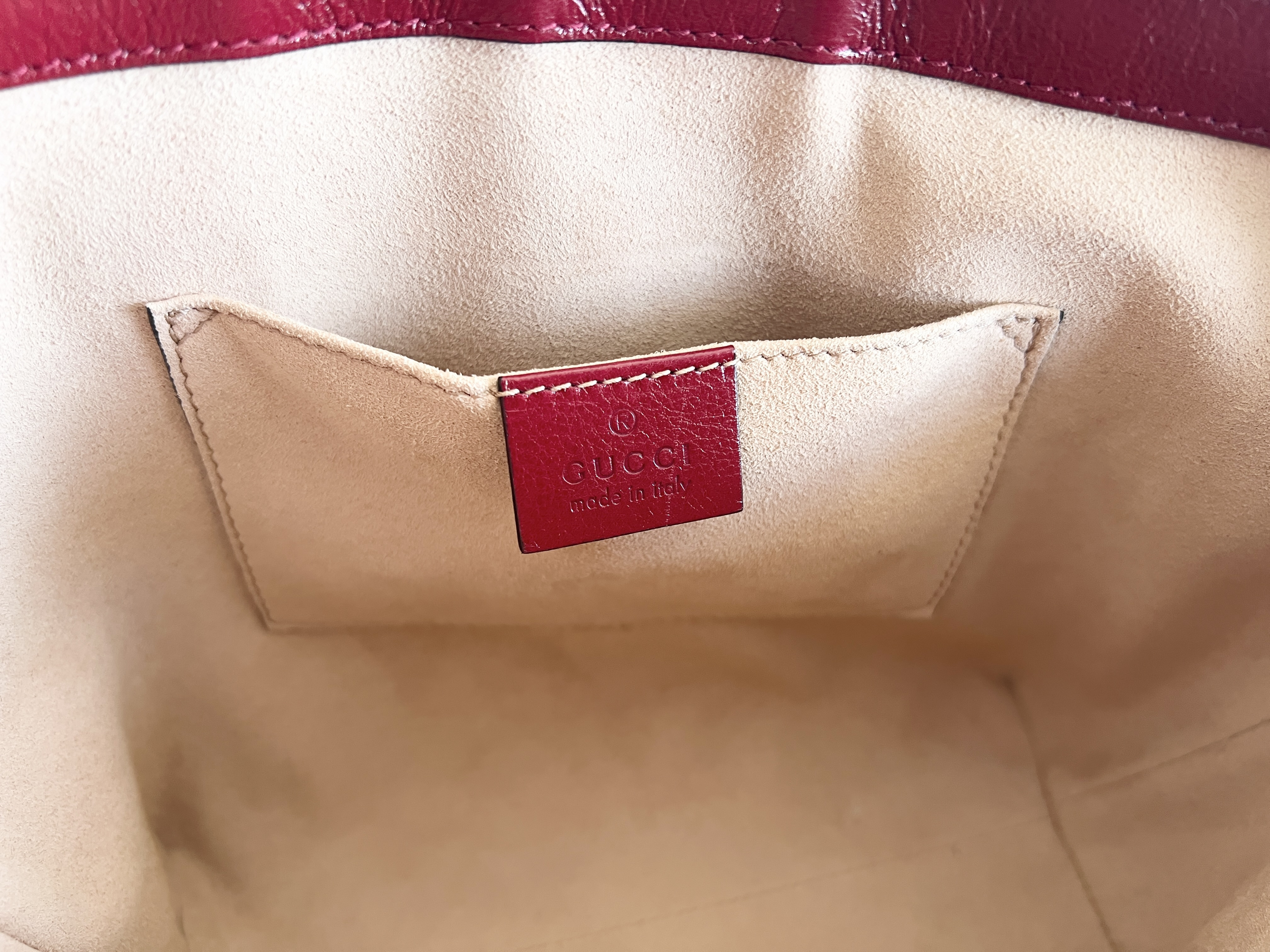 Ophidia Suede Leather Sherry Line 2way Shoulder Bag Handbag — view 7