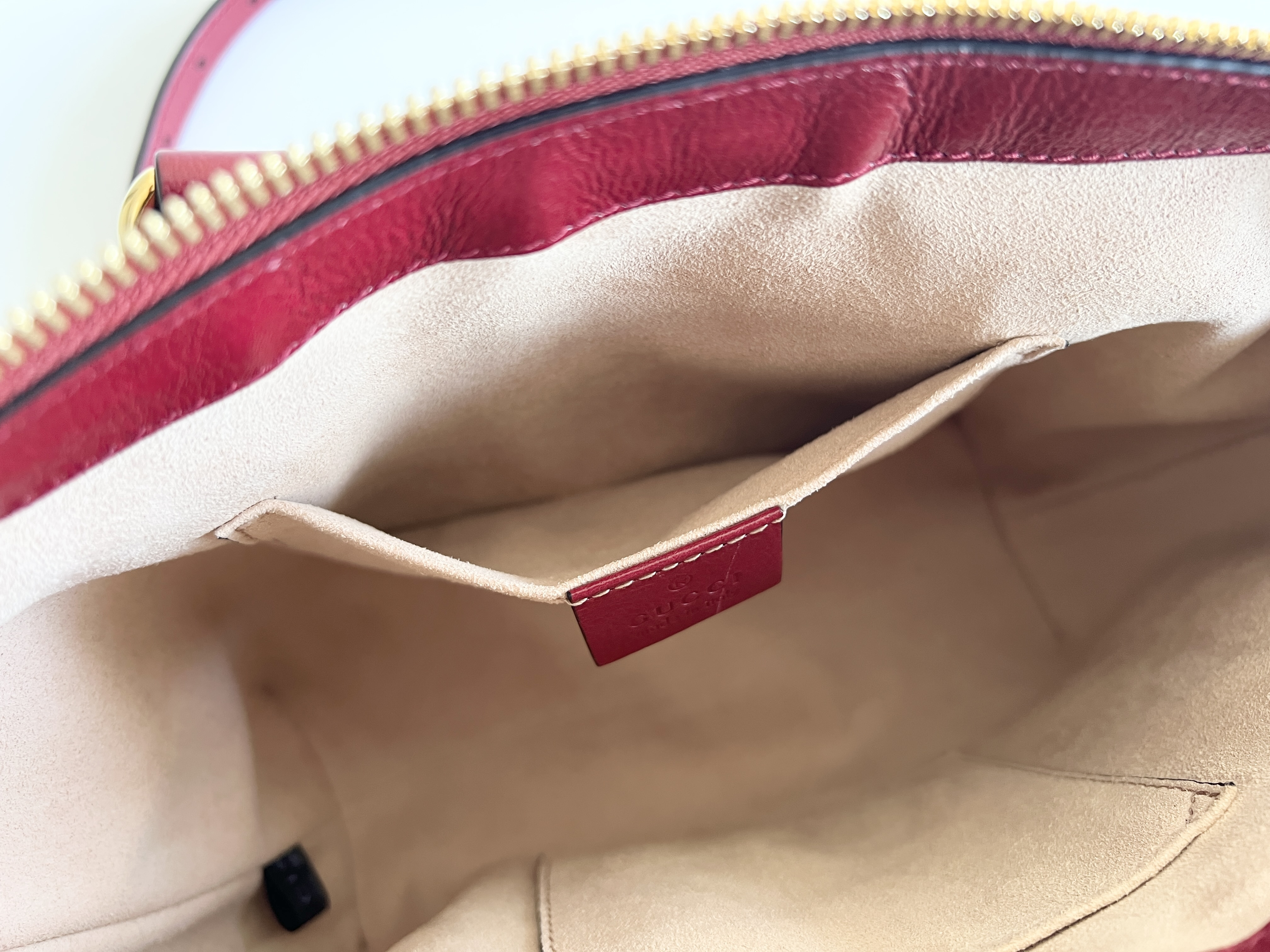 Ophidia Suede Leather Sherry Line 2way Shoulder Bag Handbag — view 9
