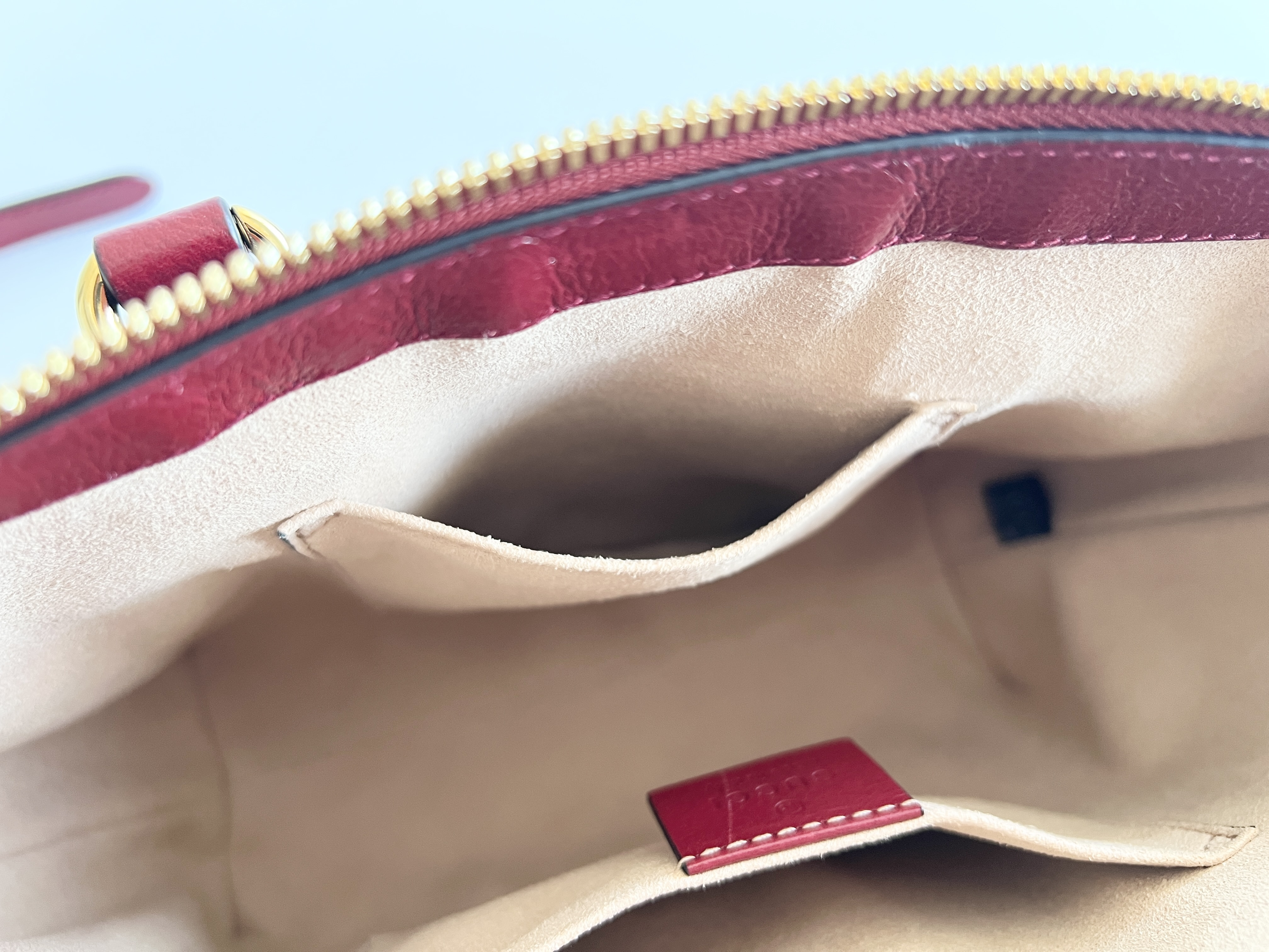 Ophidia Suede Leather Sherry Line 2way Shoulder Bag Handbag — view 10