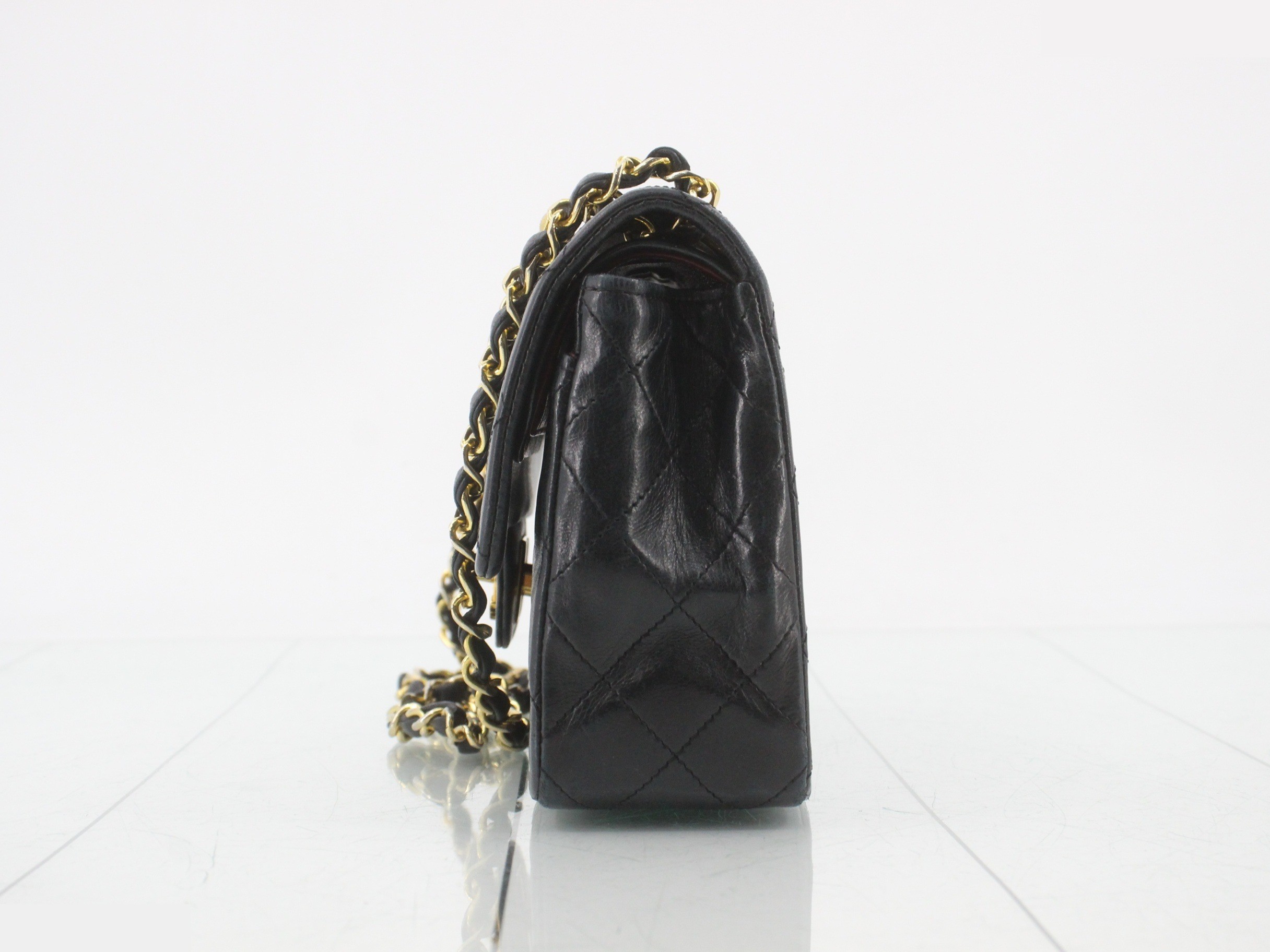 Lambskin Matelassé Classic Flap Shoulder Bag — view 3