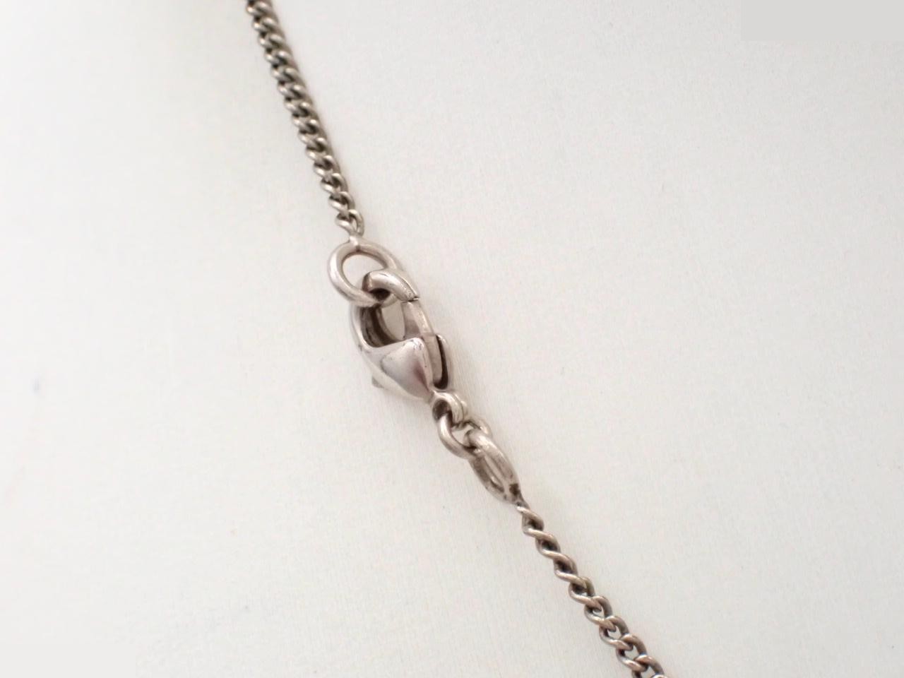 Necklace 08V Rhinestone Coco Mark Silver — view 2