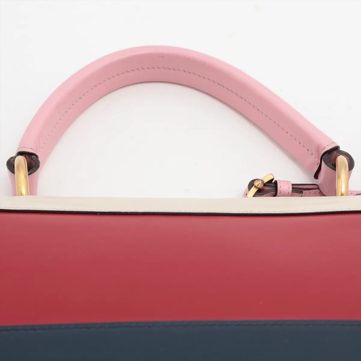 GG Supreme Queen Margaret PVC x Leather 2WAY Handbag Beige x Red 476541 — view 6
